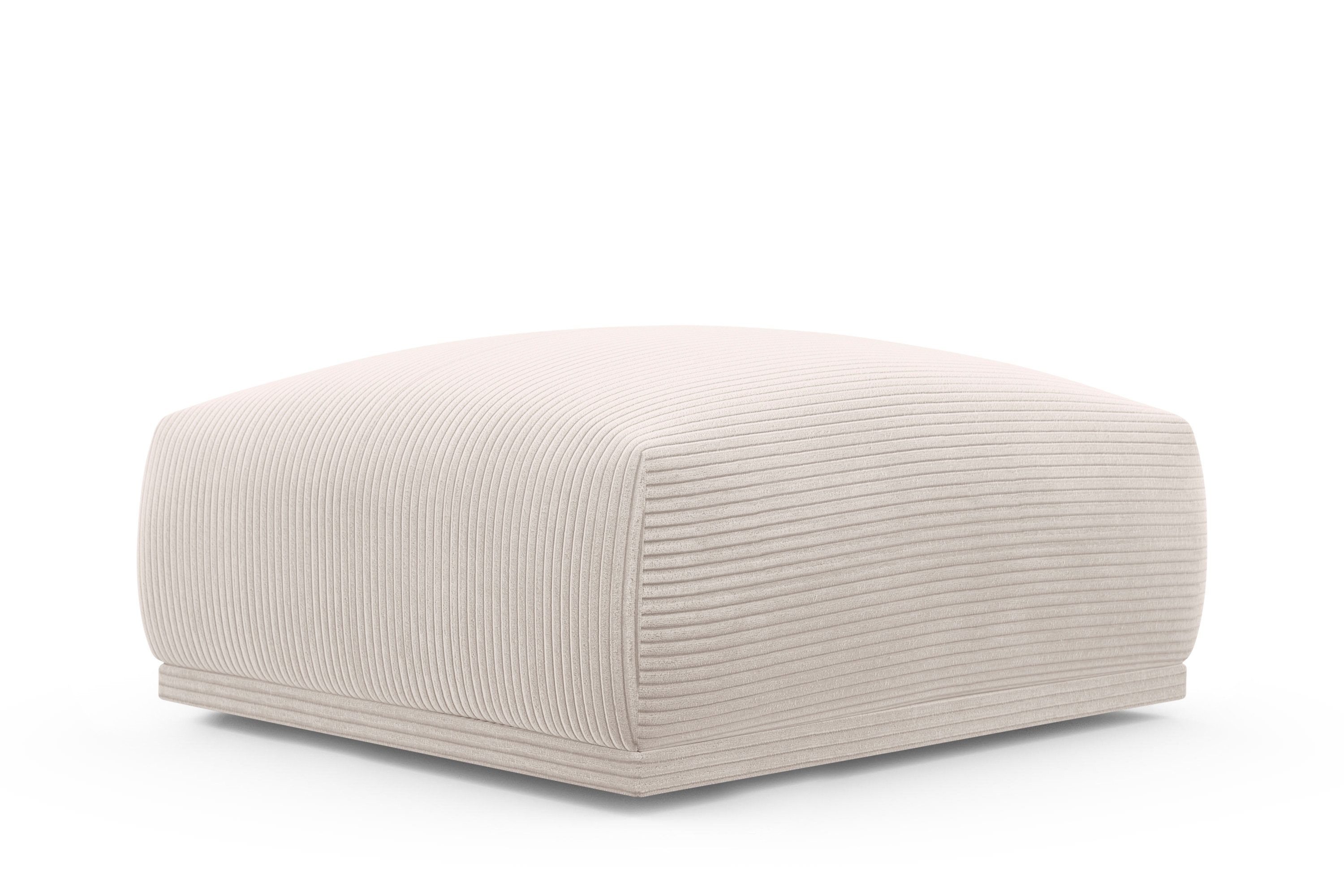 TRENDMANUFAKTUR Hocker Braga Japandi-Design, mit hochwertigem Kaltschaum, quadratisch, in (1 St), moderner Polsterhocker, 85/42/85 cm (B/H/T)
