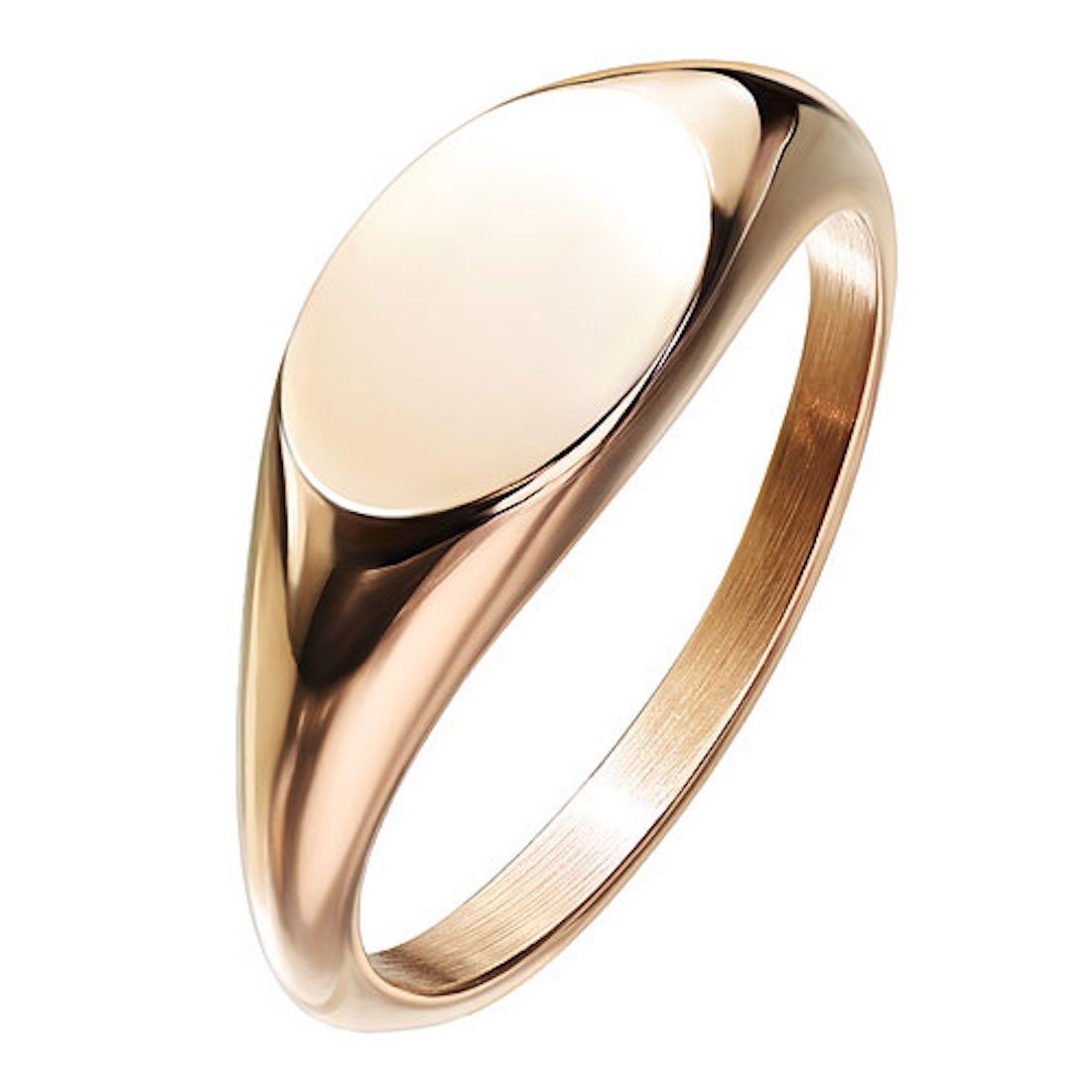 Taffstyle Fingerring Damen Ring Siegelring oval Rosegold modern, Verlobungsring Edelstahl zeitlos stylisch Damenring Trauring Ehering
