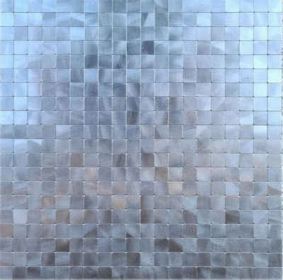 Mosani Aluminium Metall Wandfliese Selbstklebende Mosaik Fliesen Fliesenaufkleber Wanddeko, Silber, Spritzwasserbereich geeignet, Küchenrückwand Spritzschutz