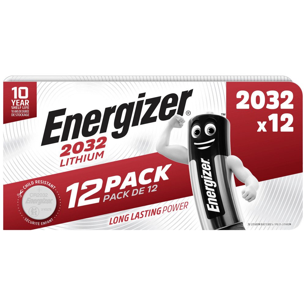 Energizer Energizer Knopfzelle CR 2032 3 V 12 St. 240 mAh Lithium Knopfzelle, (3.00 V)