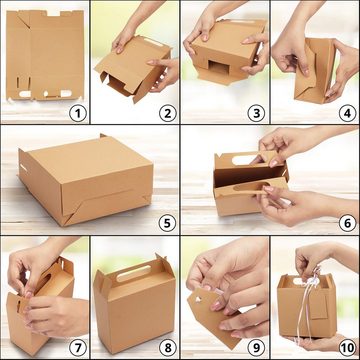 Belle Vous Geschenkbox Geschenkboxen mit Etiketten (20 Stück), Kraft Gift Boxes with Labels (20 pcs)