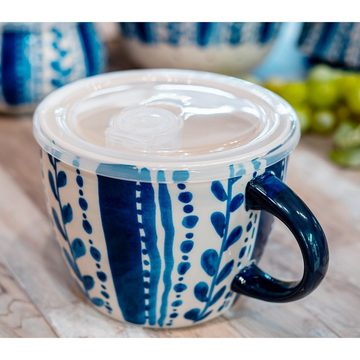 Neuetischkultur Suppenschüssel Suppentasse 0,5 Liter Keramik gemustert, Keramik, (1-tlg)