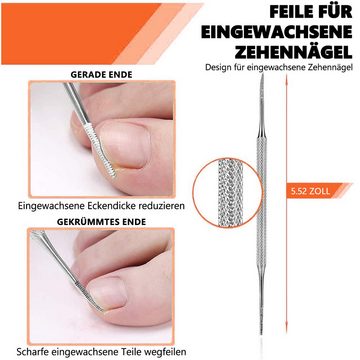 DOPWii Nagelknipser 4CR Nagelknipser-Set aus Edelstahl, leicht zu handhaben mit, dicken eingewachsenen Nägeln/harten Nägeln/Onychomykose, 6St