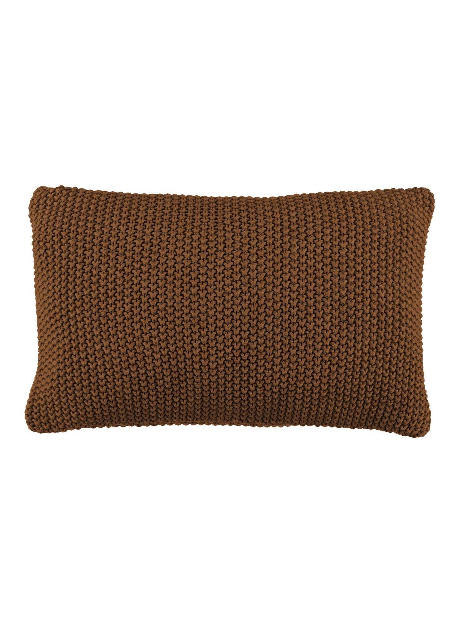 Marc O'Polo Home Dekokissen Nordic knit, aus gestrickter nachhaltiger Baumwolle Toffee Brown