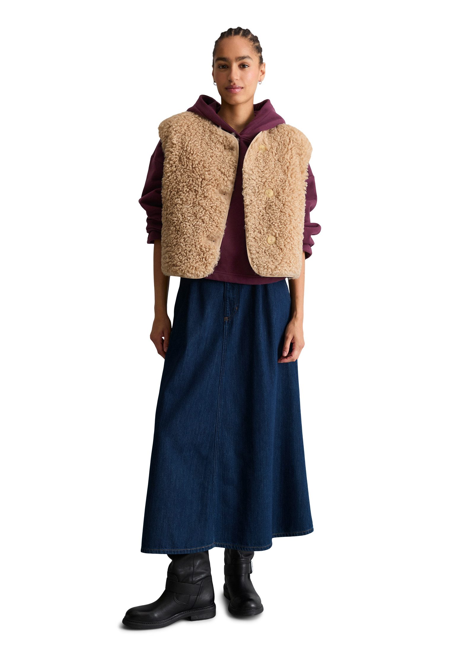 Marc O'Polo DENIM Steppweste aus weichem Curly-Plüsch – Bild 5 von 5