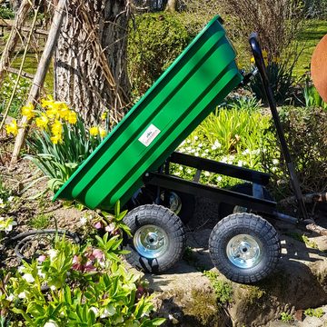Gardebruk Bollerwagen, Gartenkarre 300 kg Kunststoff Kippfunktion Lenkachse Transportwagen