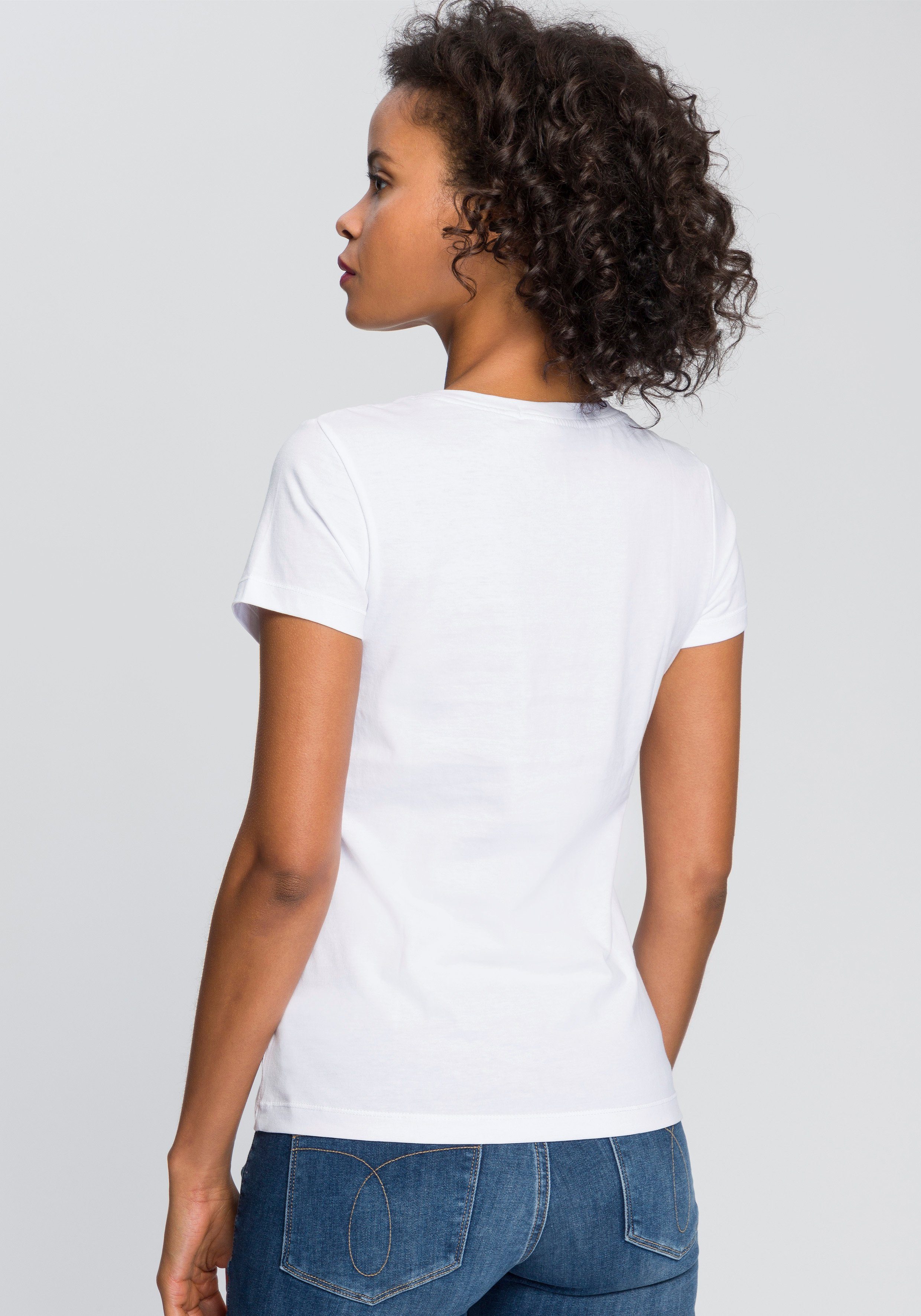Damen Shirts Calvin Klein Jeans T-Shirt CK EMBROIDERY SLIM TEE mit gesticktem CK Logo auf der Brust