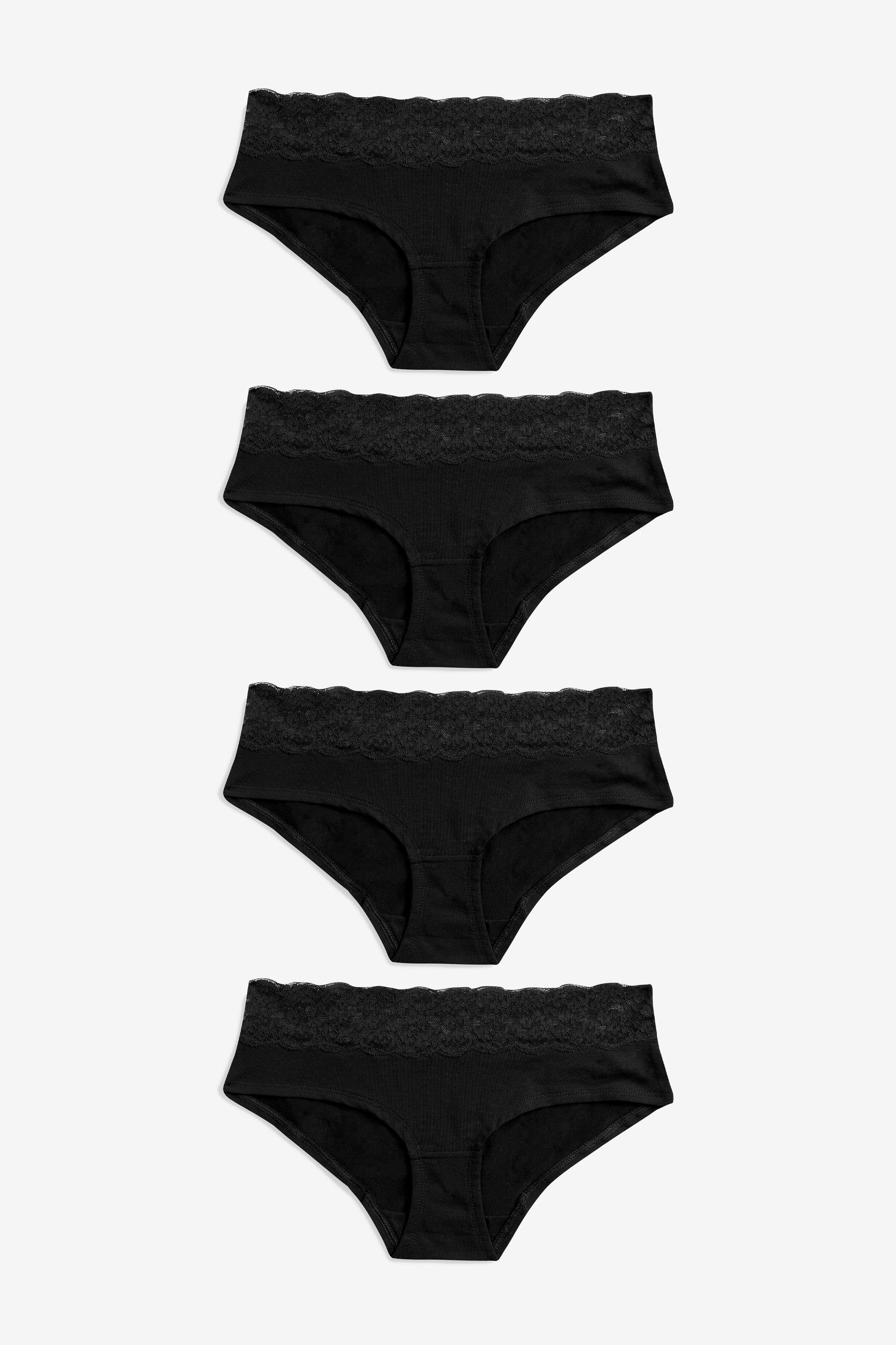 Schlüpfer Spitzenslips im 4er-Pack, Shorts