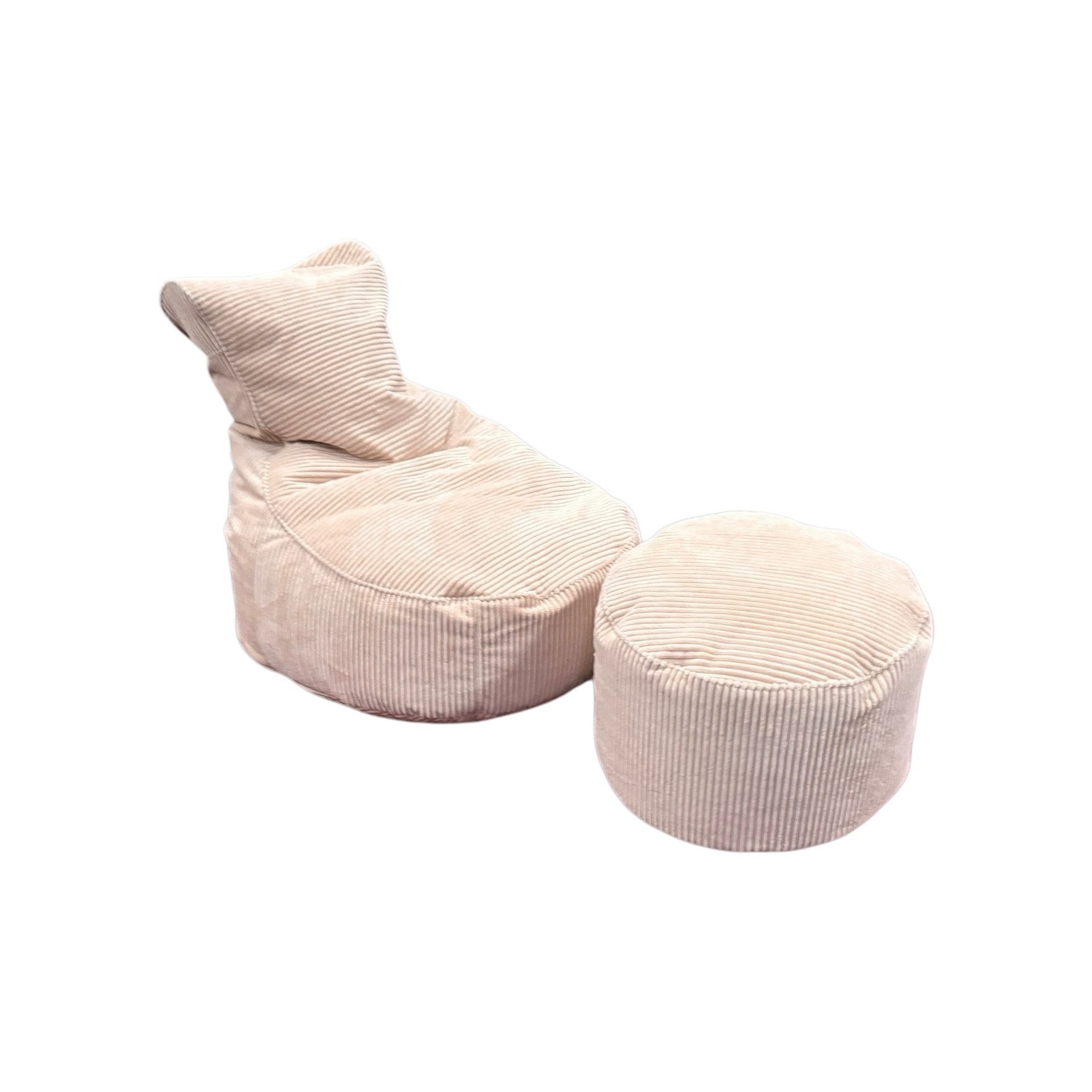 Sitzsack LoungeMate Sitzsack mit Hocker, Cord, Creme