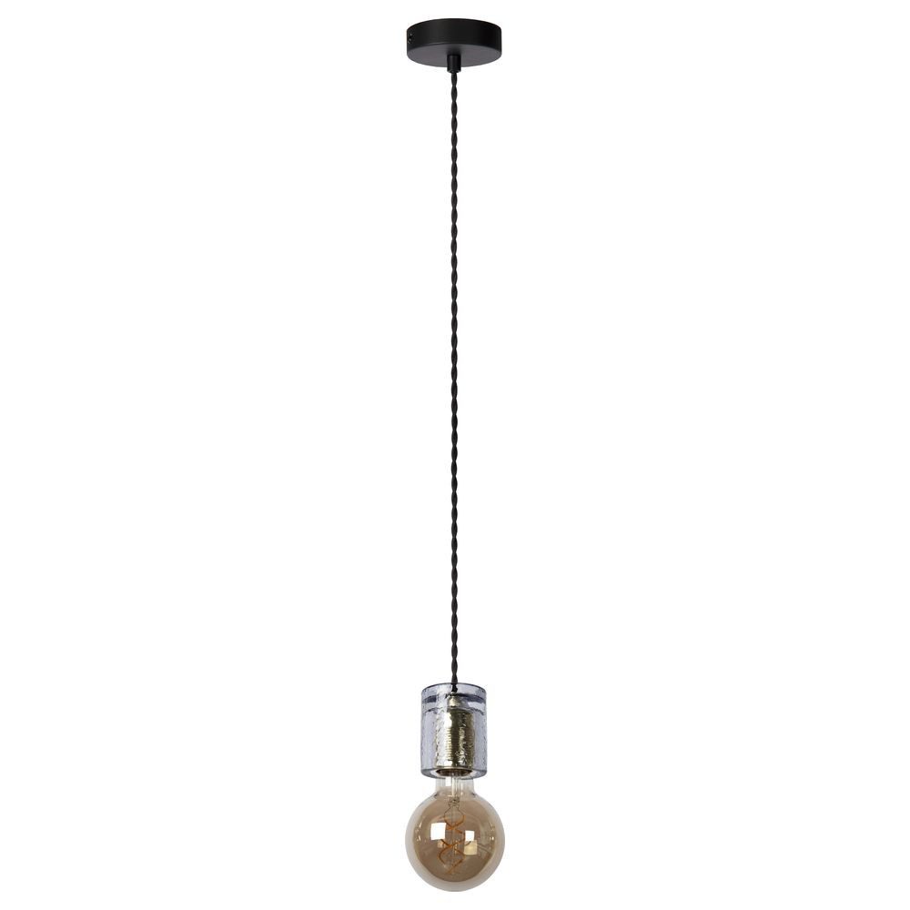 Lucide Pendelleuchte Pendelleuchte Gelka in Transparent und Schwarz E27