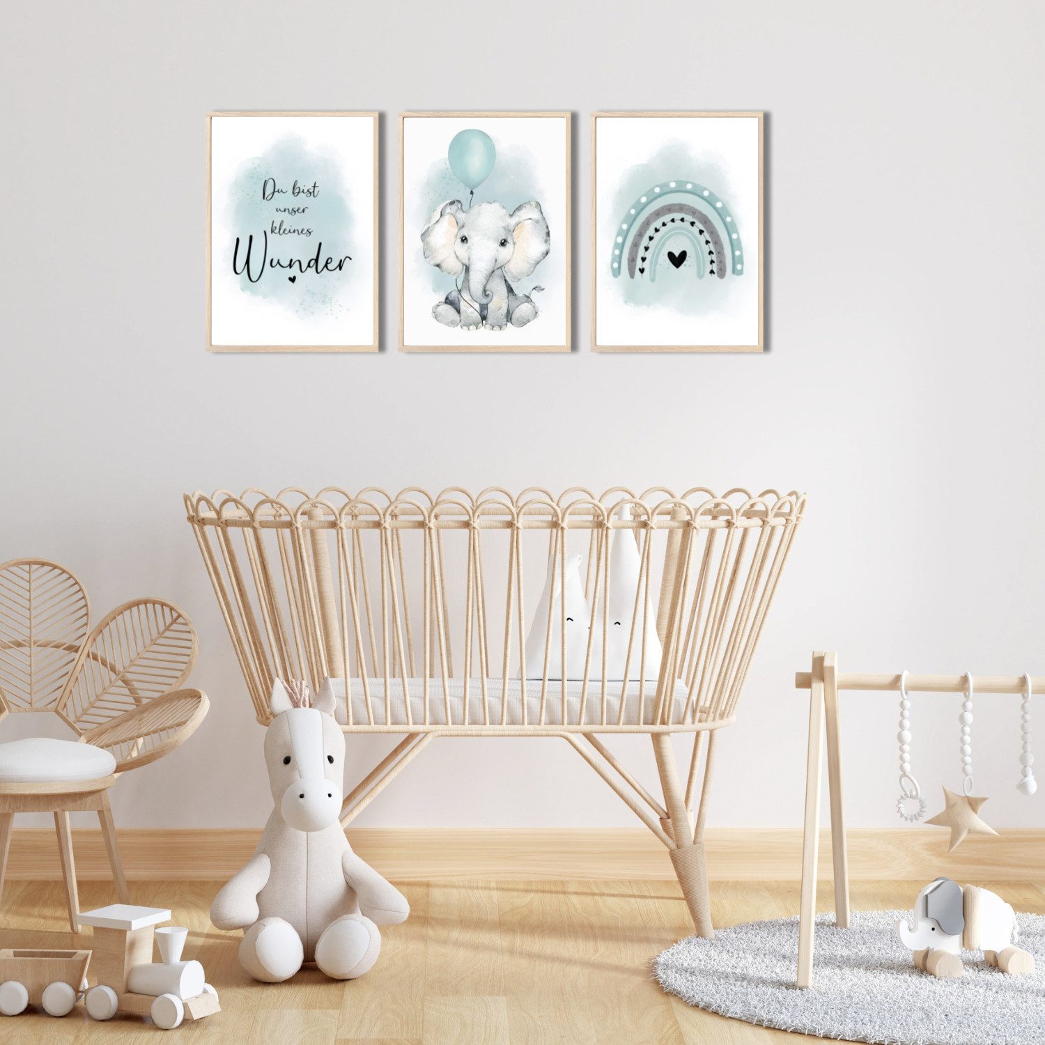 MeinBaby123® Poster Bilder Kinderzimmer, Poster Kinderzimmer Deko, Babyzimmer Deko, Spruch Wandbilder, Boho, Tiere – Bild 2 von 5