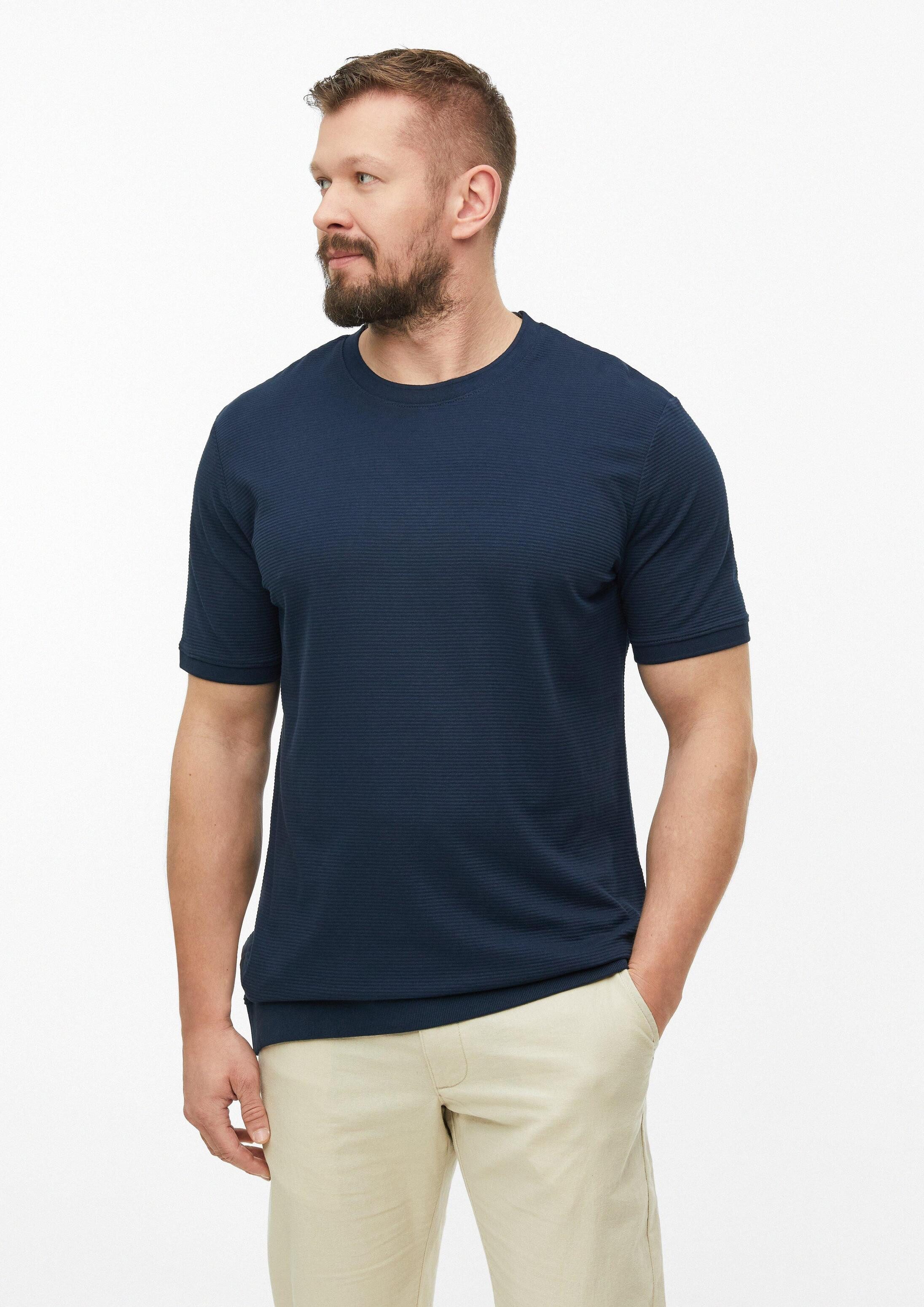 s.Oliver Kurzarmshirt T-Shirt Strukturiertes T-Shirt mit Bündchen