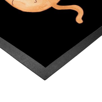 Fußmatte Katzen Umarmen - Schwarz - Geschenk, Motivfußmatte, Katzensouvenirs, Mr. & Mrs. Panda, Höhe: 0.5 mm