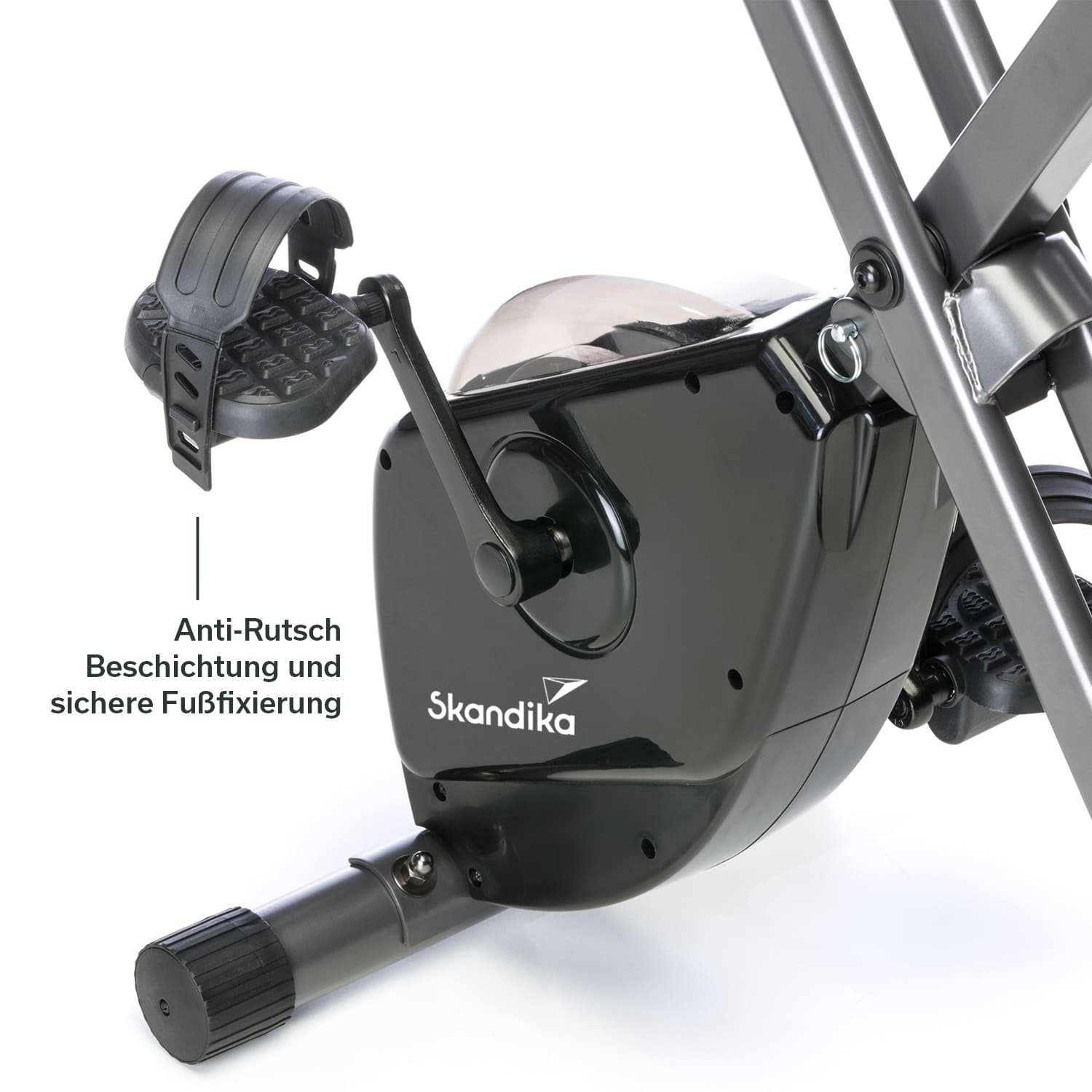 Heimtrainer Handpuls-Sensoren, mit Skandika Hometrainer, Foldaway X-1000 LCD klappbar Magnetwiderstand, X-Bike,