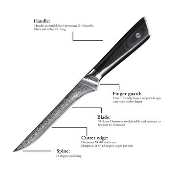 Muxel Ausbeinmesser Ausbeinmesser aus Damaststahl Boning Knife top ausbalanciert Stylisch