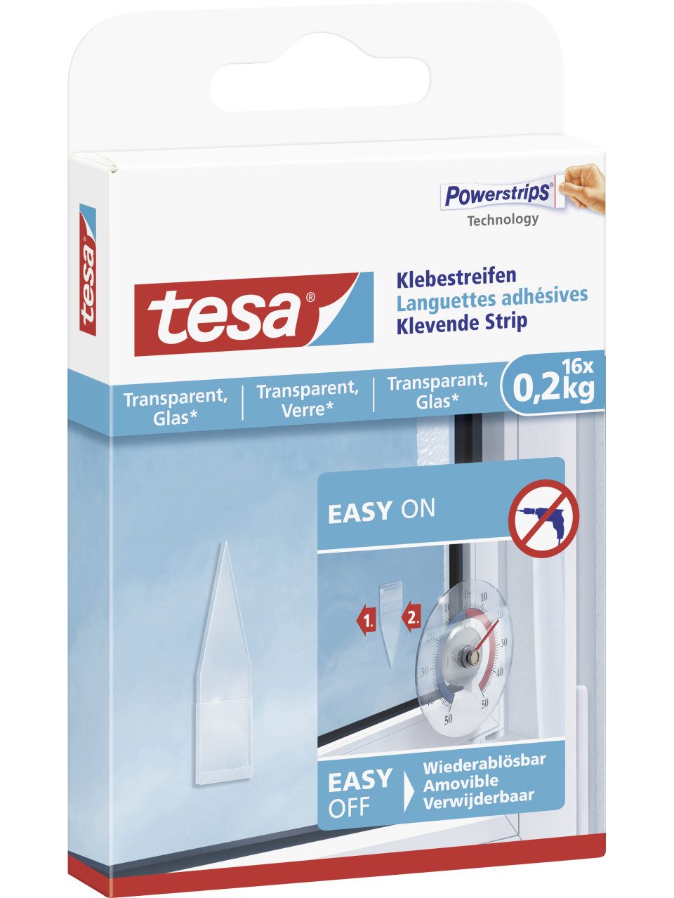 Klebepad tesa Klebestreifen Traglast 200 g, 16 Stück