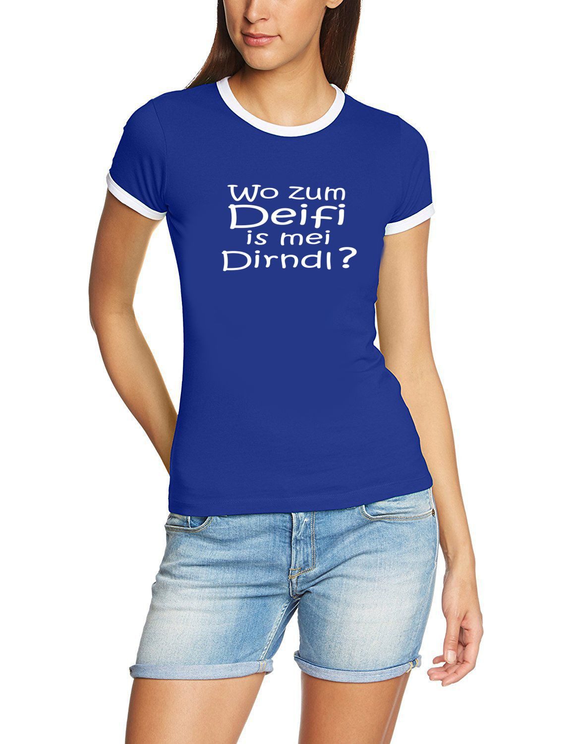 Dirndltop Wo zum Deifi is mei Dirndl ? Damen T-Shirt S M L XL