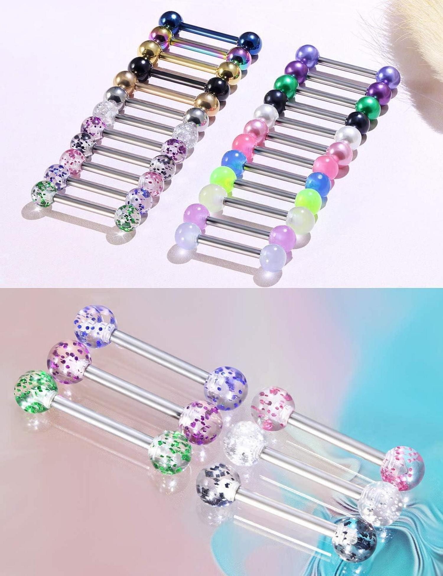 vcmart Piercing-Set 24stk Zungenpiercing Set 14G günstig online kaufen