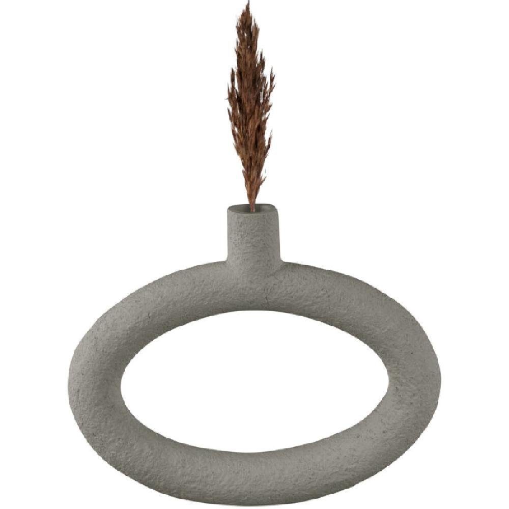 Vase (25x3,5x20,5cm) Wide Skulptur Oval Present Grey Time Ring Warm Polyresin