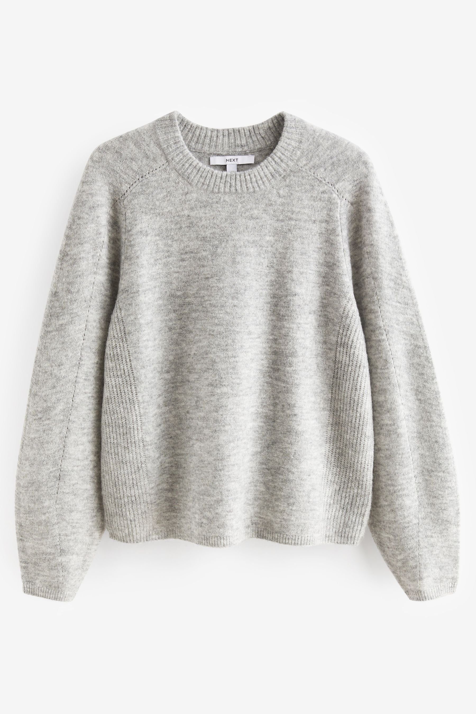 Next Rundhalspullover Pullover mit Rundhalsausschnitt (1-tlg) Grey