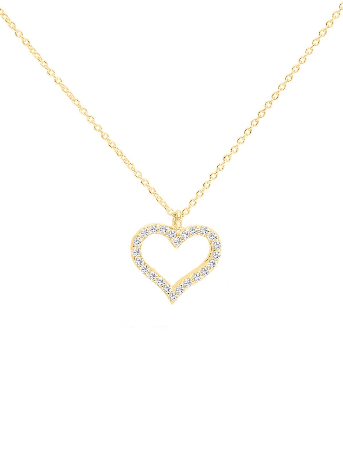 My Gold Herzkette Damen Herzkette Gold 585 (14 Karat) mit Diamanten (0,10 Carat) - Rahel (Set, 1-tlg., inkl. Schmuckbox), Geschenke