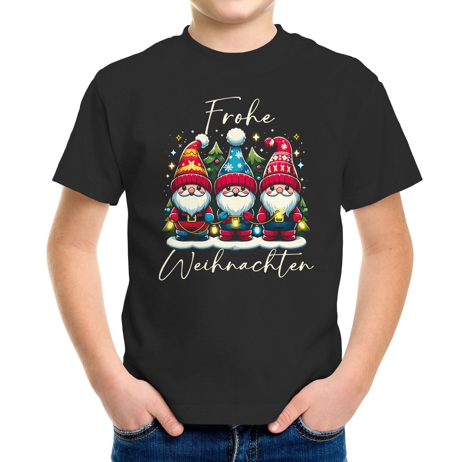 Print-Shirt Kinder T-Shirt Froihe Weihnachten Ptintshirt Wichtel Weihnachtsshirt