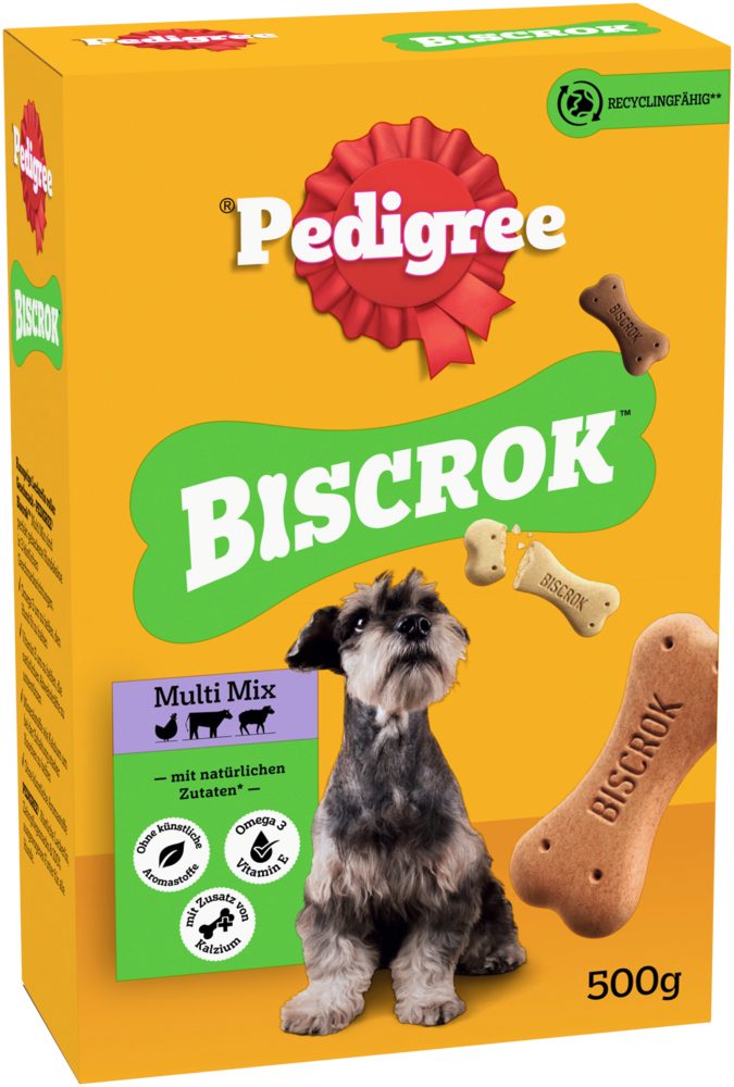 Pedigree PEDIGREE® BISCROK™ Karton Multi Mix 6 x 500g, Snack für: Hunde