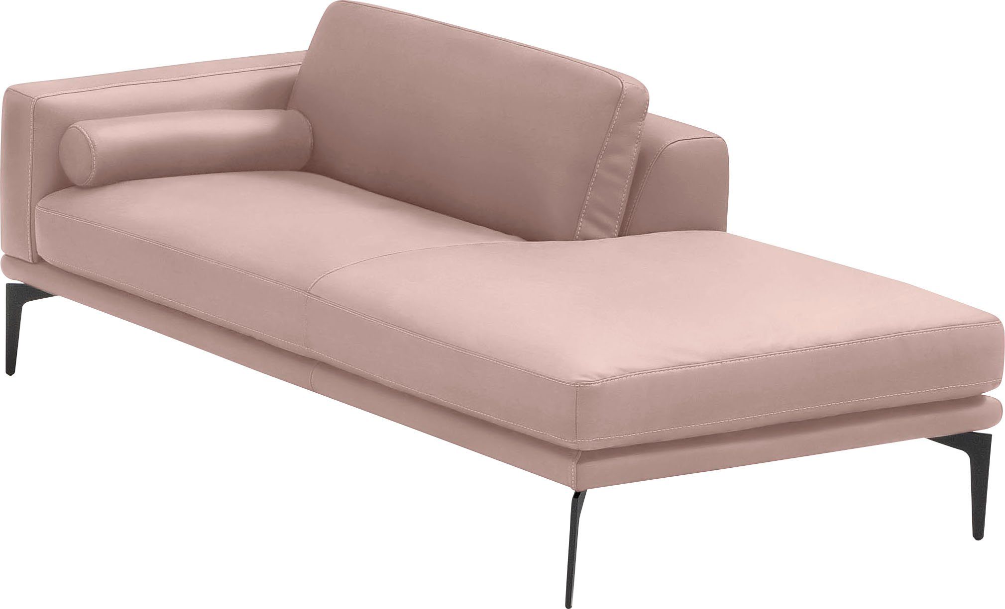 Egoitaliano Ottomane Masu, Design trifft super Sitzkomfort, mit toller Detailverarbeitung, Rückenkissen und Armteilrolle für mehr Komfort, mit Metallfüßen