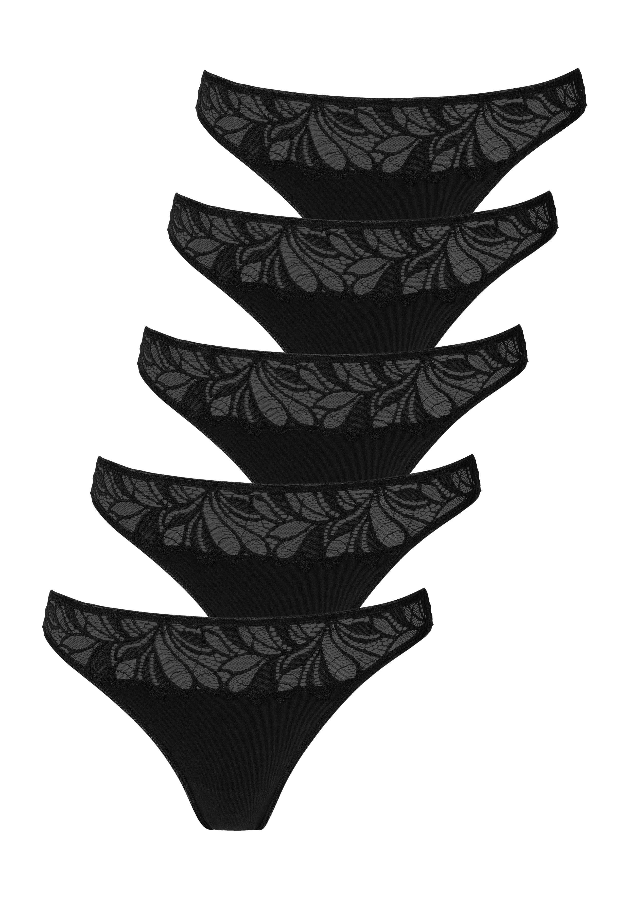 Vivance by Lascana String (5er-Pack) aus elastischer Baumwoll-Qualität