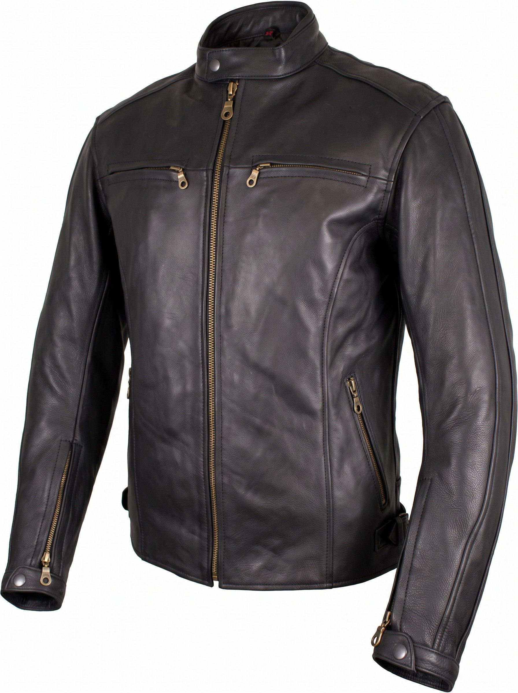 MDM Lederjacke Herren Motorrad Lederjacke aus Rindsleder mit Protektoren Motorrad Leder Jacke