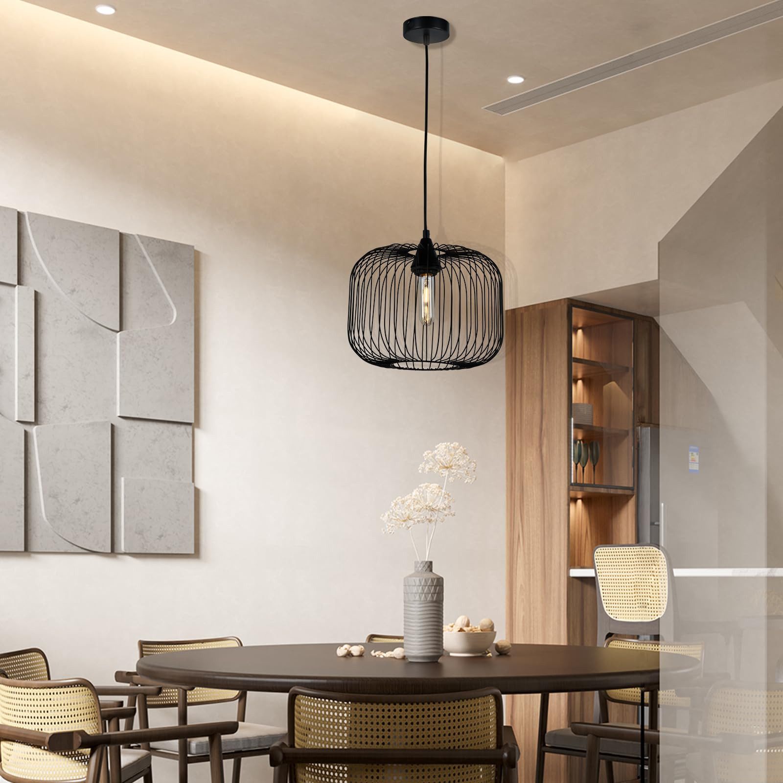 LQWELL Pendelleuchte Modern Skandinavisch Minimalistisch Pendelleuchte Hängeleuchte E27, keine Glühbirnen, Innenbeleuchtung Lampe Zeitlos Elegant Pendellampe Beleuchtung, Wohnraumbeleuchtung, für Küche Wohnzimmer Schlafzimmer Esszimmer