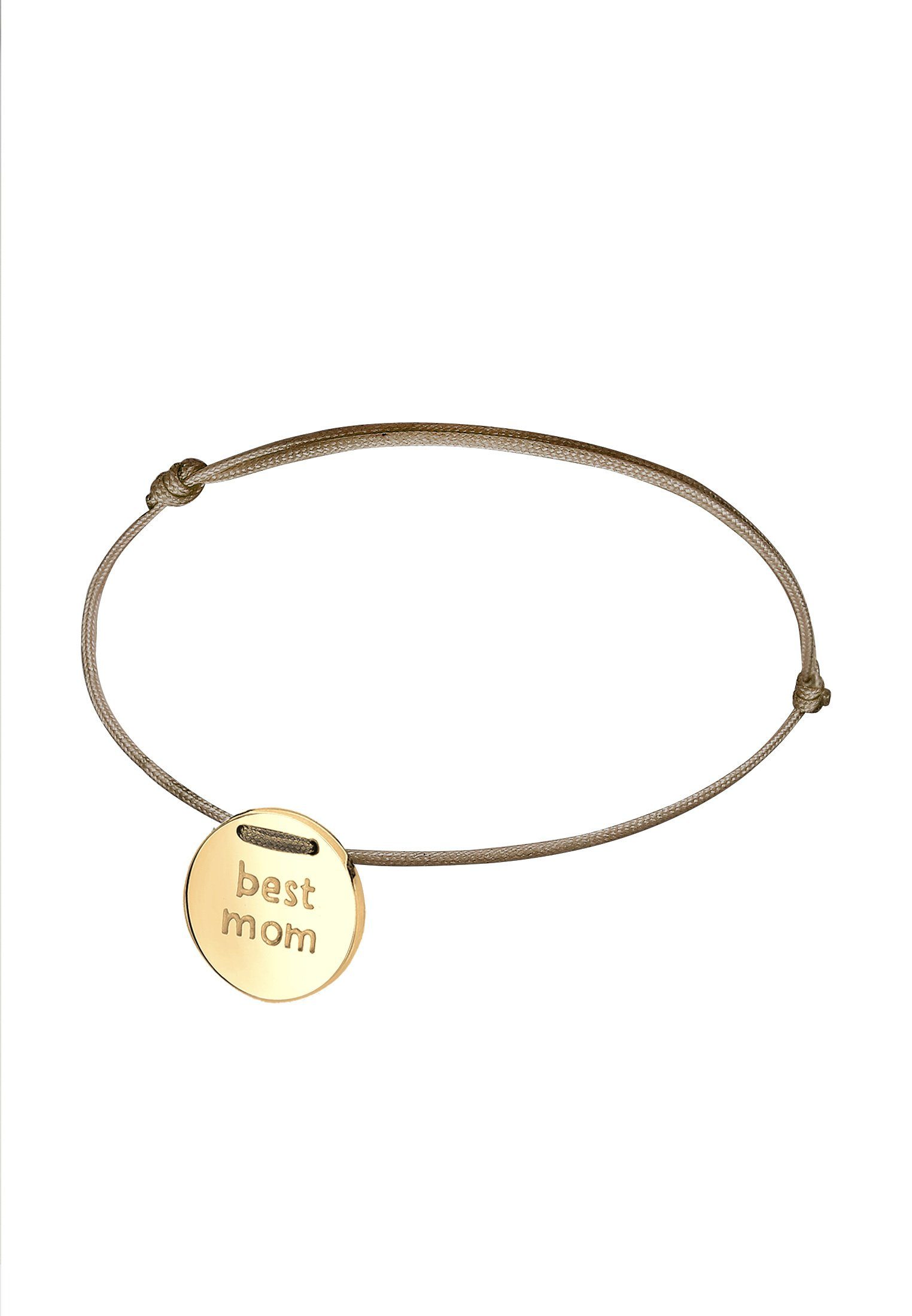 Armband 925 Muttertag Elli Gold Nylon Trend Wording Silber, Mom Best Mum-Schriftzug