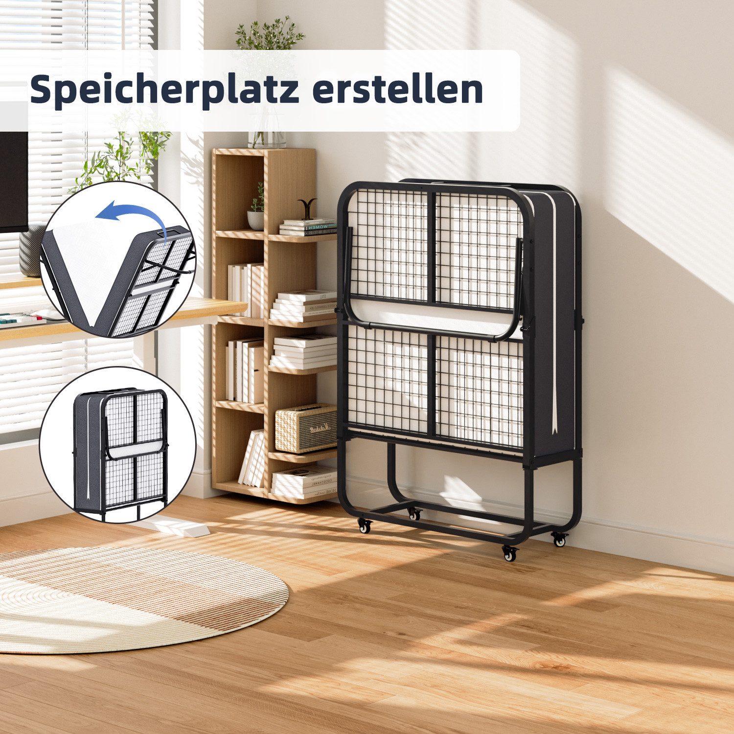 Gunuss Klappbett Erwachsene Gästebett Klappbar mit13 cm Dicke Matratze 200x günstig online kaufen