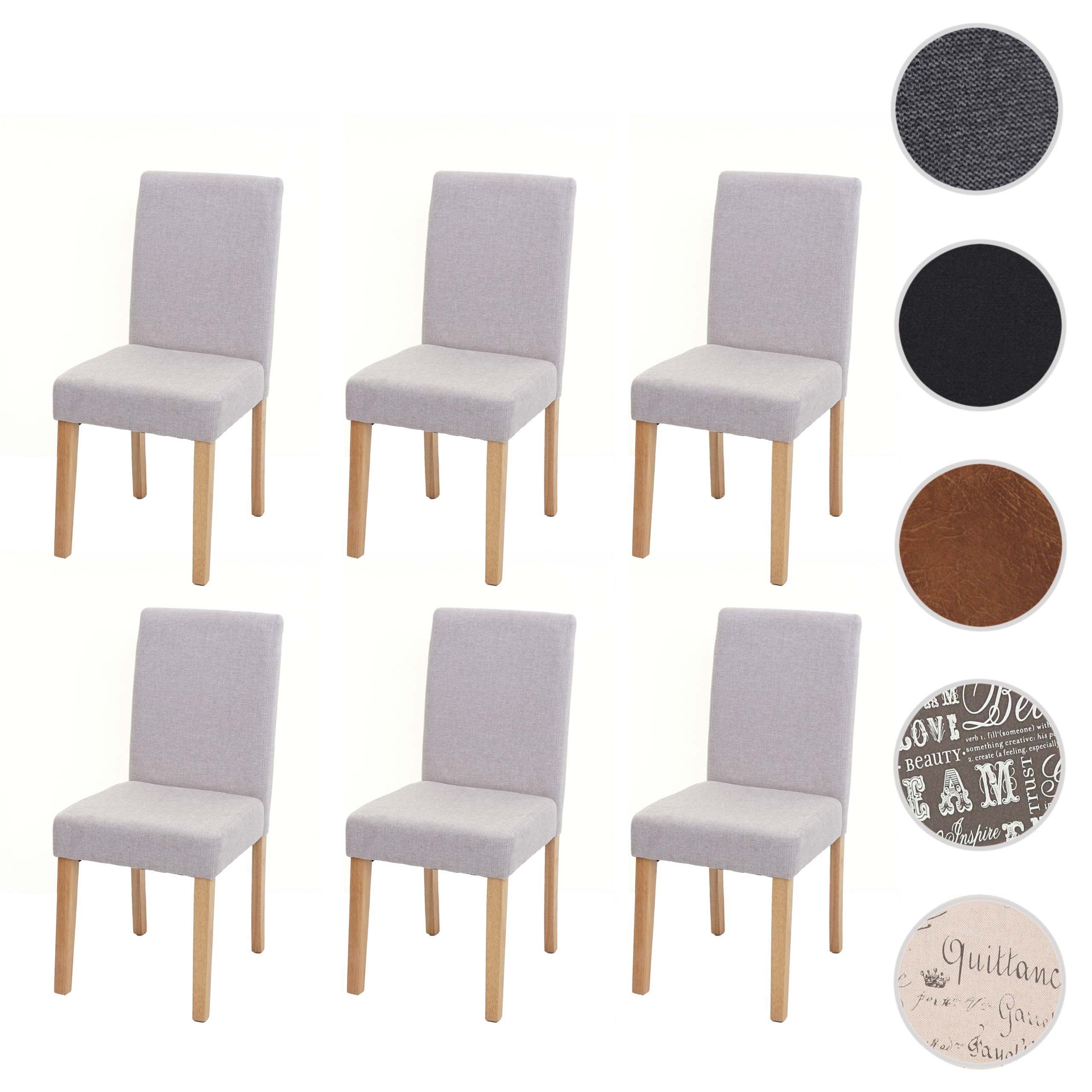MCW Esszimmerstuhl Littau 6er-Set Textil Creme-Beige Helle Beine günstig online kaufen