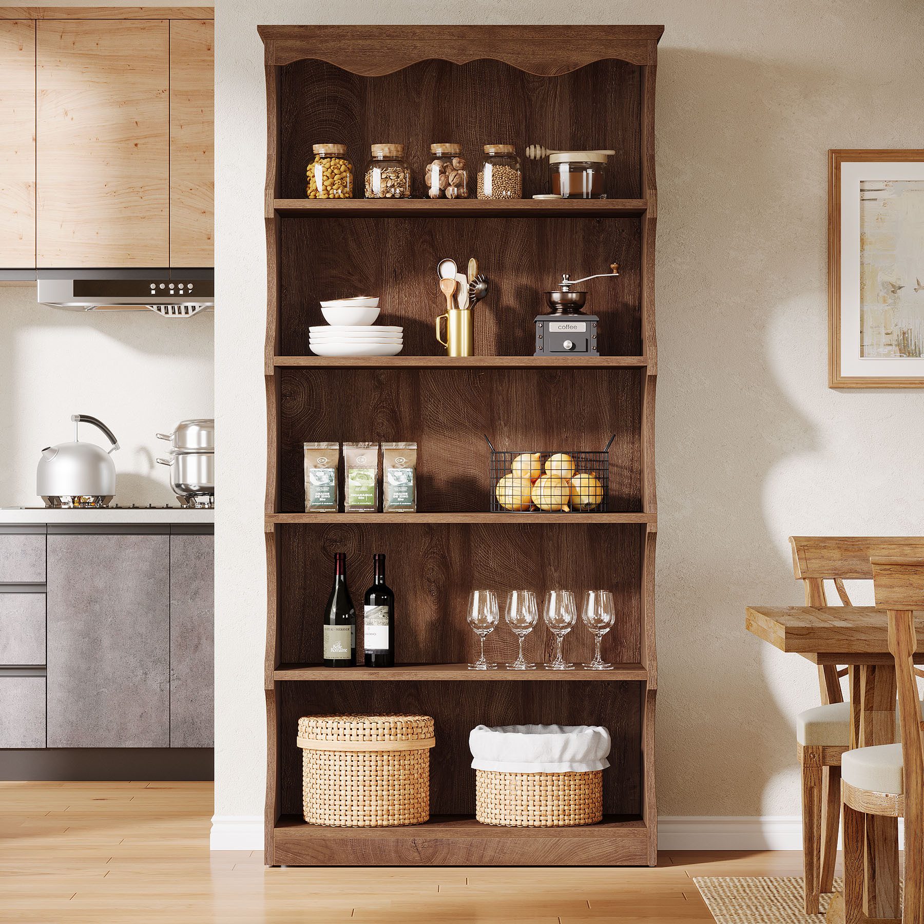 Tribesigns Bücherregal 180 cm Regal mit 6 Ebenen, Standregal mit Aufbewahru günstig online kaufen