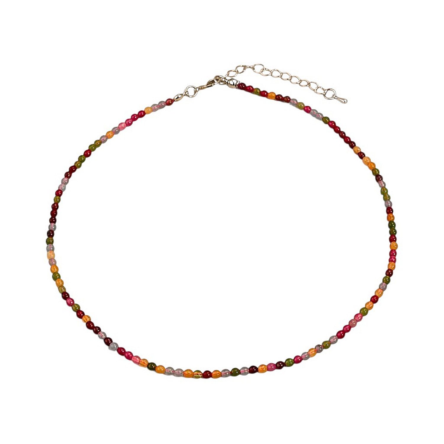 KARMA Kette ohne Anhänger Halskette Damen Naturstein 39 cm Kette vers. Farben (Damenhalskette Edelsteinkette, 1-tlg., Schmuck für Frauen verstellbar), verschiedene Steine
