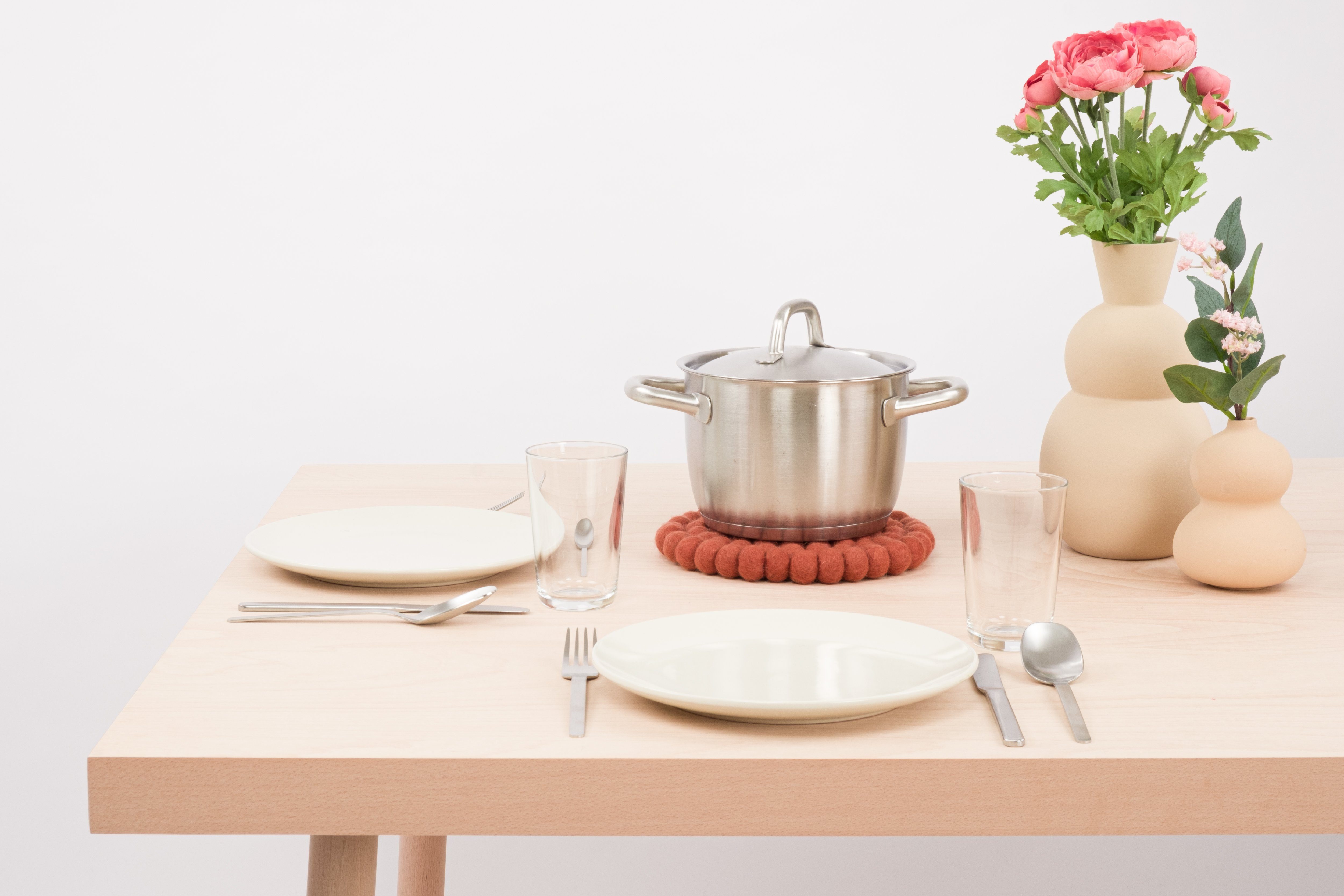 myfelt Topfuntersetzer Filzkugel Topfuntersetzer ⌀ 20 cm, Zubehör für Pfannen, Töpfe, Küchentisch, Auflaufformen, 100 % reine Schurwolle, hitzebeständig