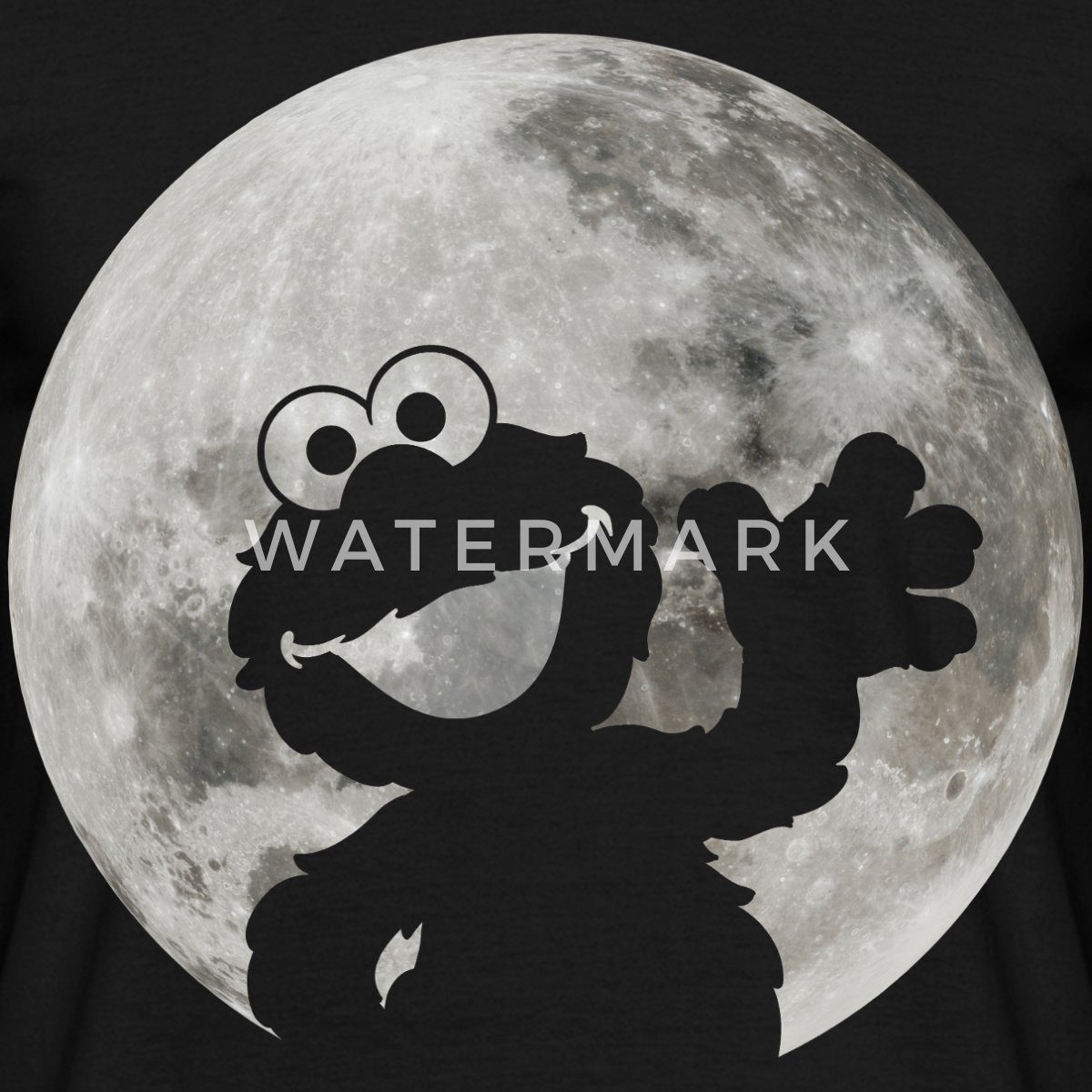 Spreadshirt T-Shirt Sesamstraße Elmo Im Vollmond Männer T-Shirt (1-tlg)