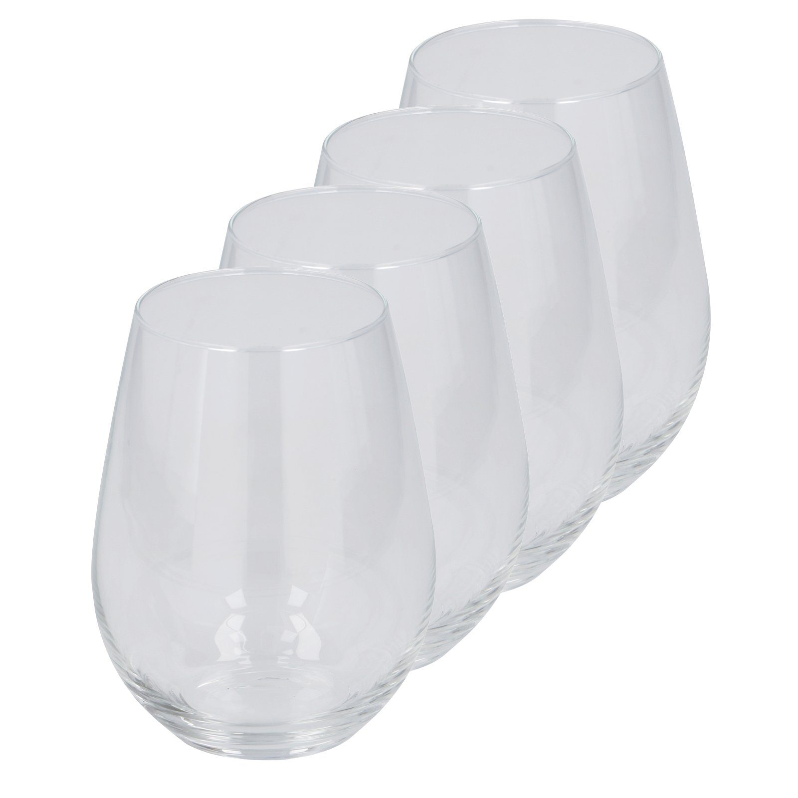 ml, 350 bauchig Glas, 4 St. Saftglas Glas bauchig Wasserglas, Neuetischkultur Trinkglas