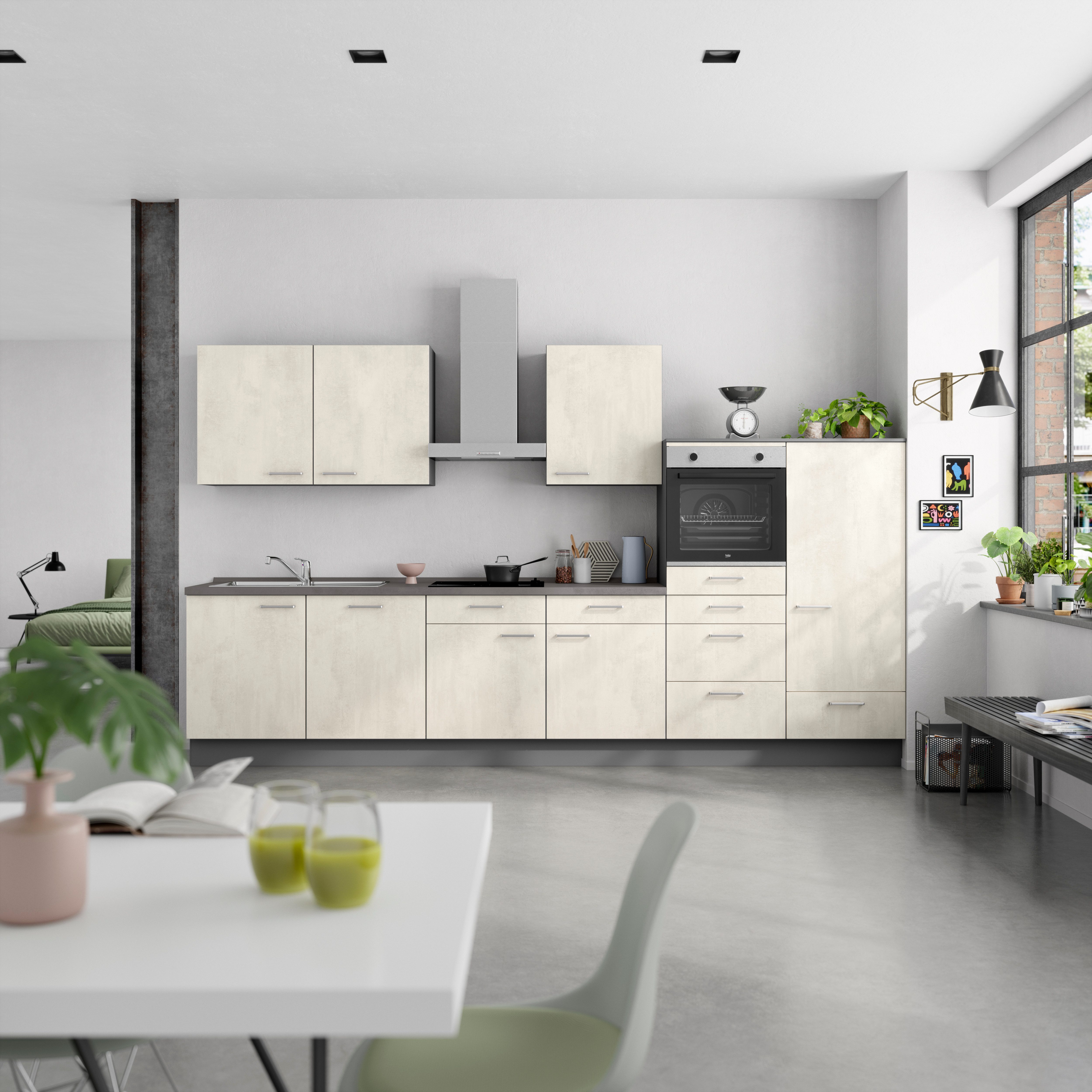 nobilia® Küchenzeile "Riva I", NEU: individuell anpassbar mit gratis Profi-Beratung, vormontiert, Breite 360 cm, Ausrichtung wählbar, wahlw. mit E-Geräten
