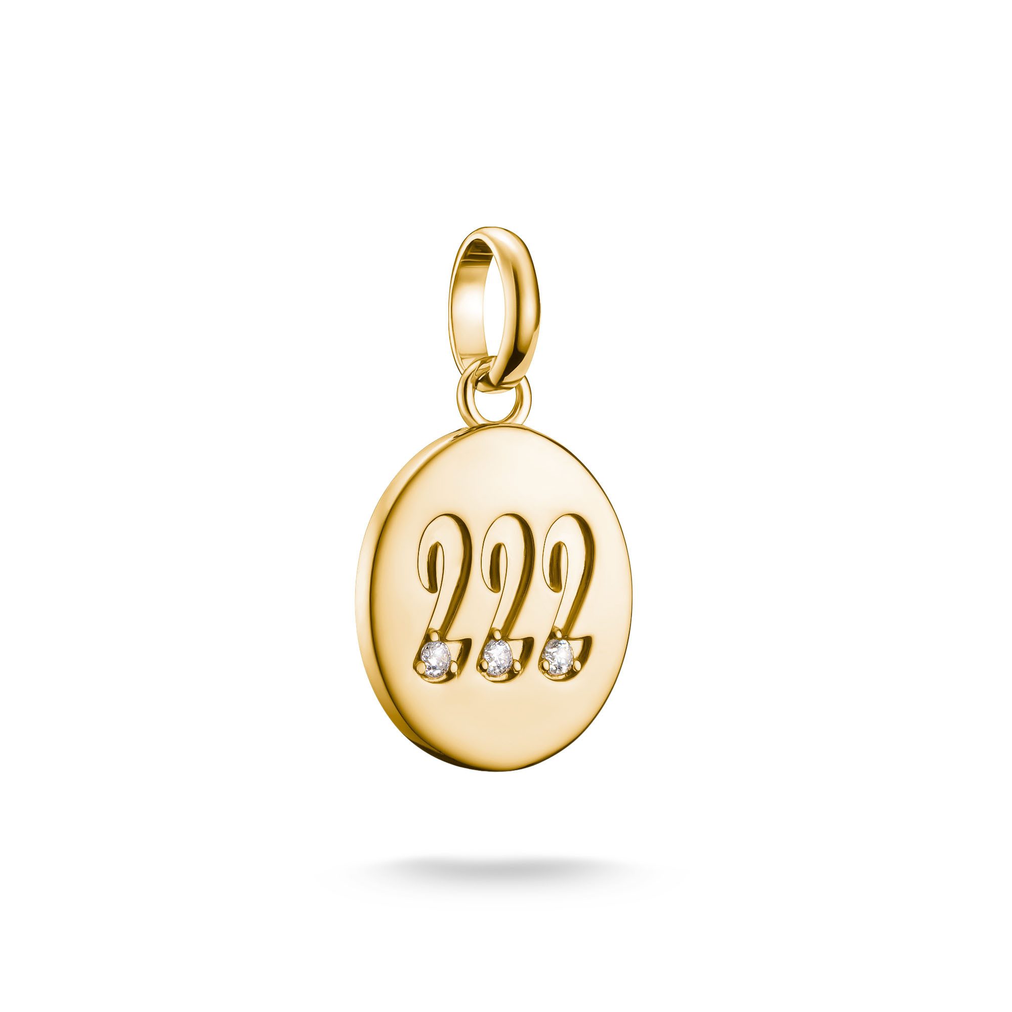 Charm-Einhänger Charm Angel Number 222 vergoldet - Connect