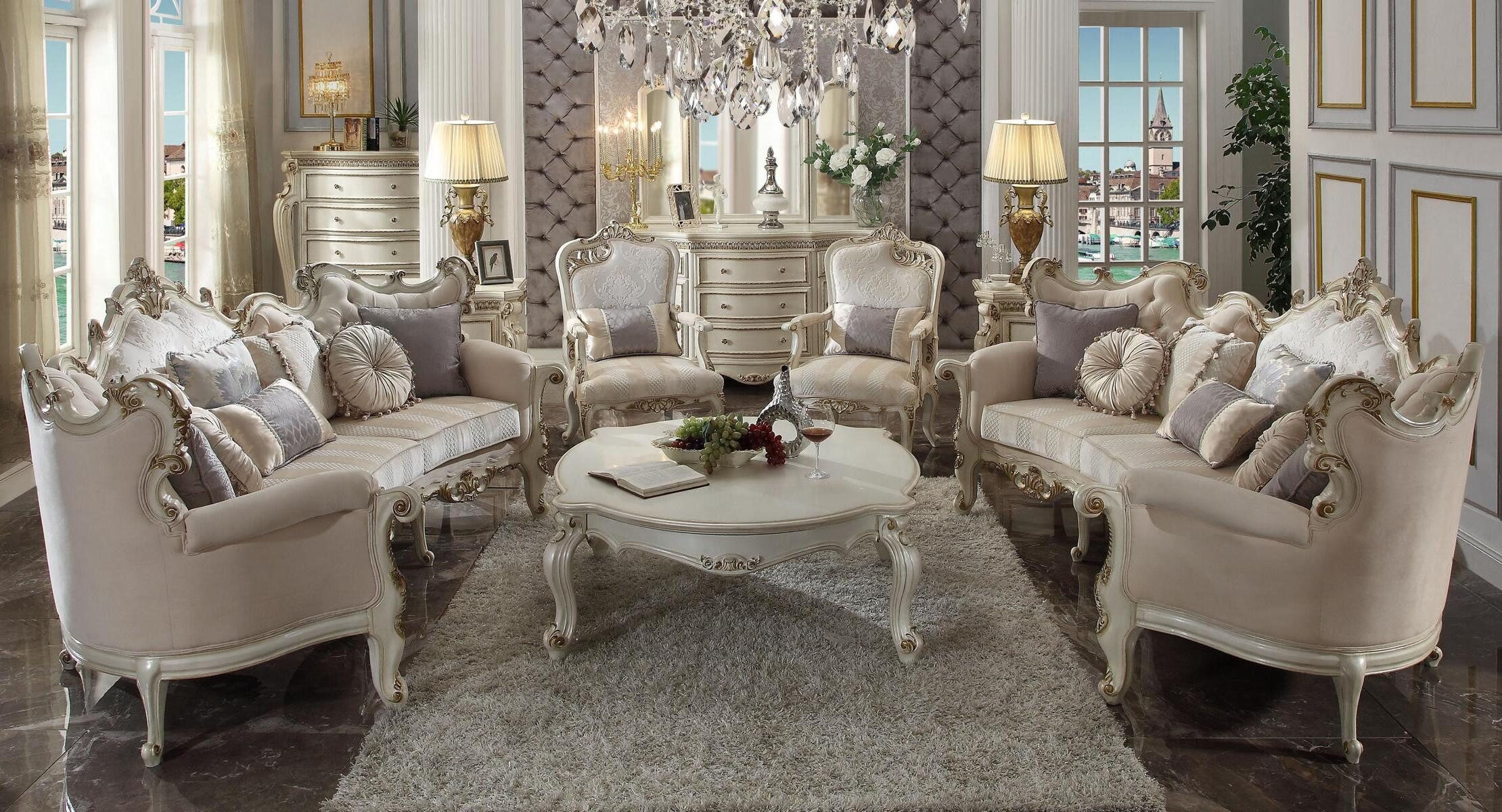 Polstergarnitur Sofagarnitur Couch Polster 4+4+1 Sitzer Set Design Sofas Barock