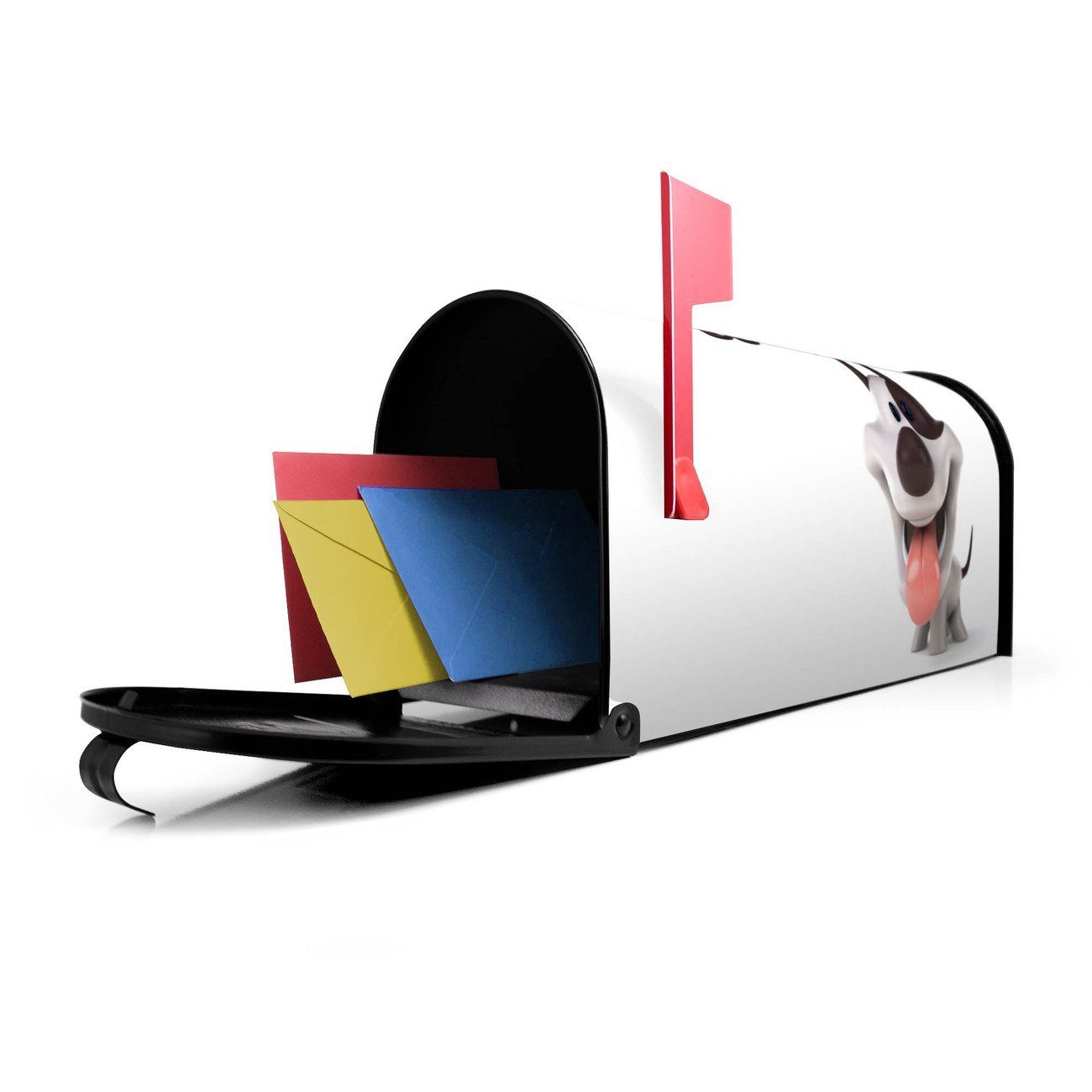 x Mailbox Amerikanischer Briefkasten aus Mississippi Briefkasten, USA), Comic-Hund original 22 17 x (Amerikanischer schwarz cm banjado 51