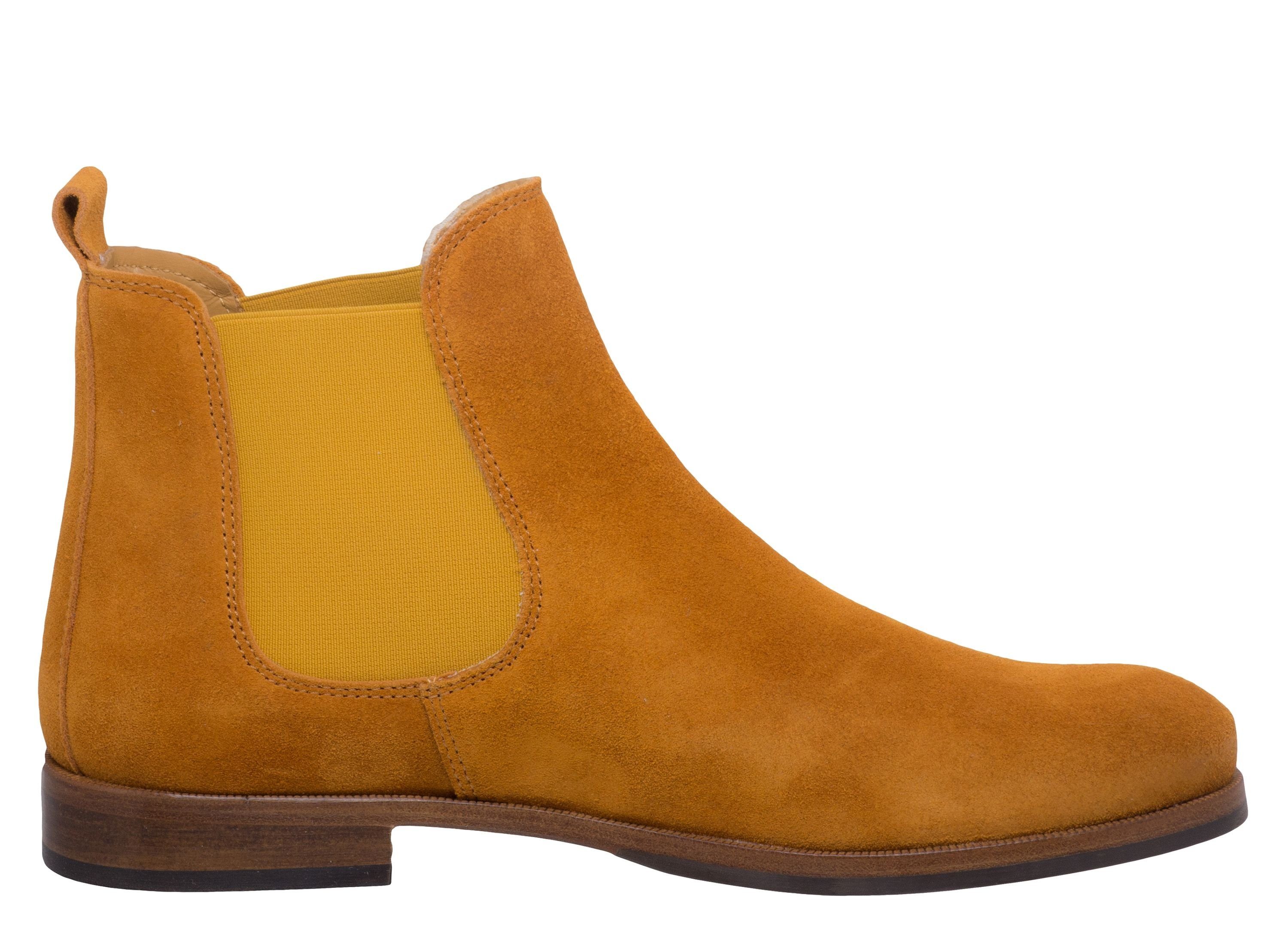 Gallucci Gallucci Chelsea Boots 5079 Stiefeletten Veloursleder Ocra Gelb Stiefelette