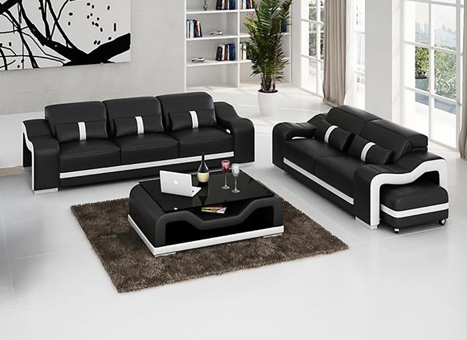 Xlmoebel Polstergarnitur Design Sofagarnitur aus hochwertigem Leder in modernem Stil, (Sofagarnitur, 2-tlg., Sofagarnitur 3+2 Sitzer), Hergestellt in Europa