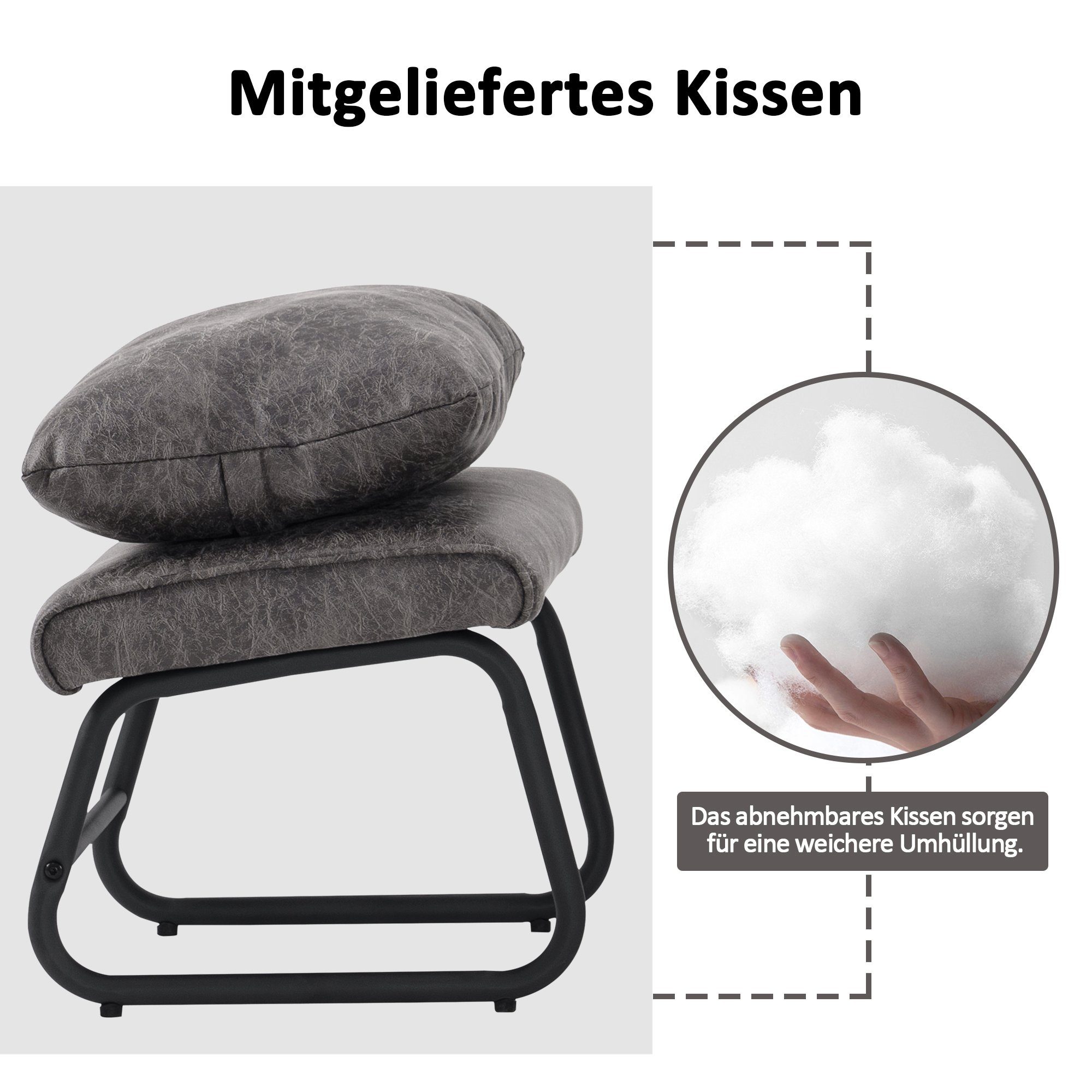 MCombo Relaxsessel MCombo Sessel mit/ohne Hocker, Retro mit Kissen, Mikrofaser, 4742, Mikrofaserstoff