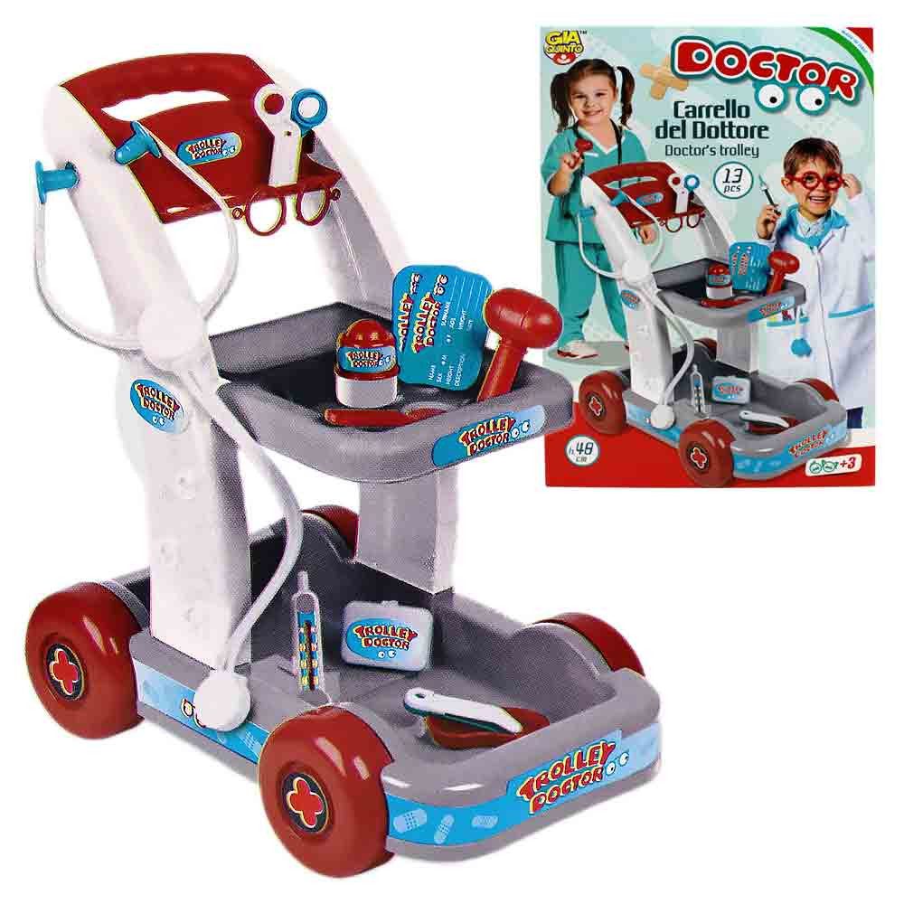 BEMIRO Spielzeug-Arztkoffer Arzt Trolley Kinder - 13-teilig
