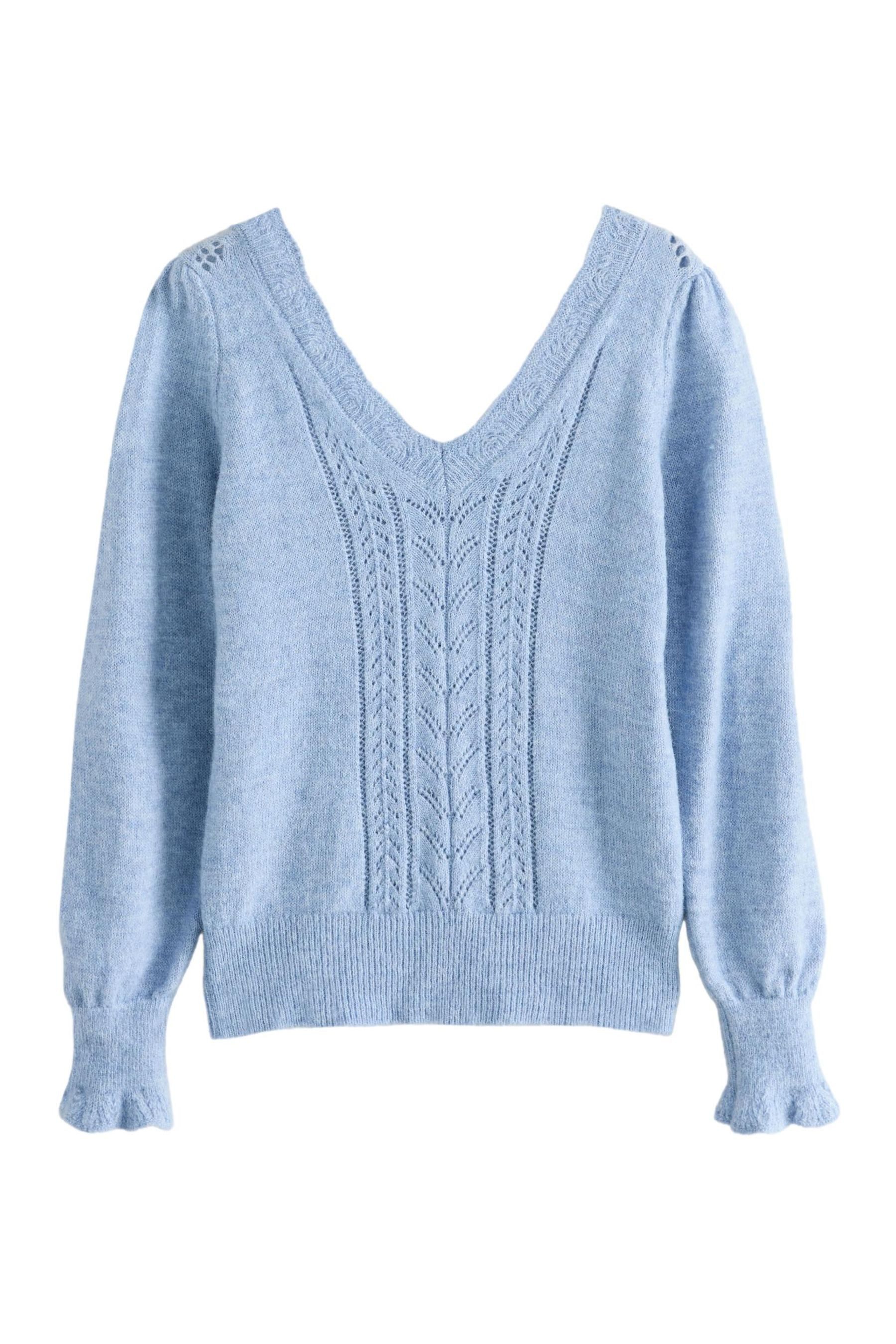 V-Ausschnitt-Pullover Laura Ashley V-Ausschnitt-Pullover, Lochstickerei