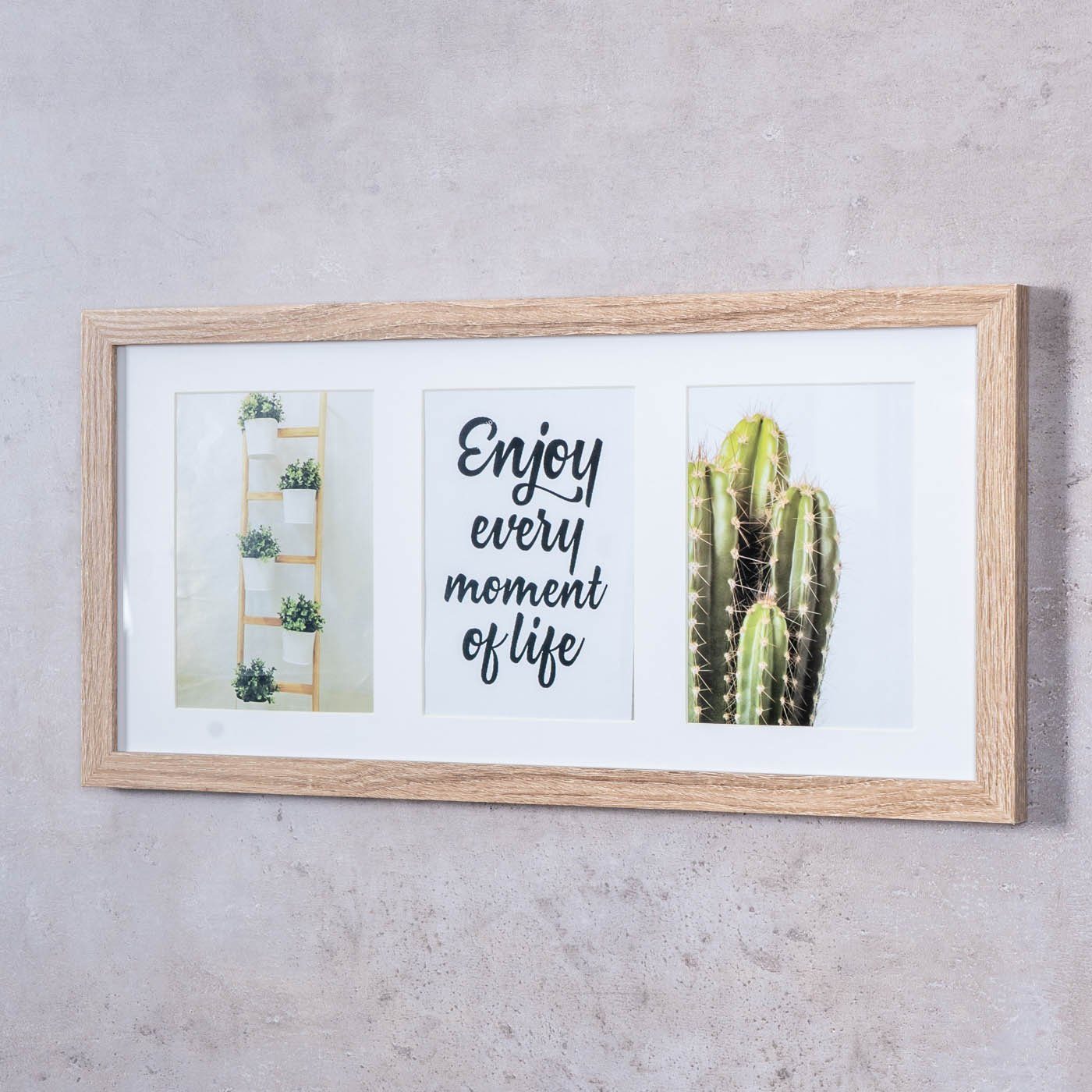 Levandeo® Bilderrahmen, Bilderrahmen für 3 Fotos 13x18cm Eiche gekälkt Holz günstig online kaufen