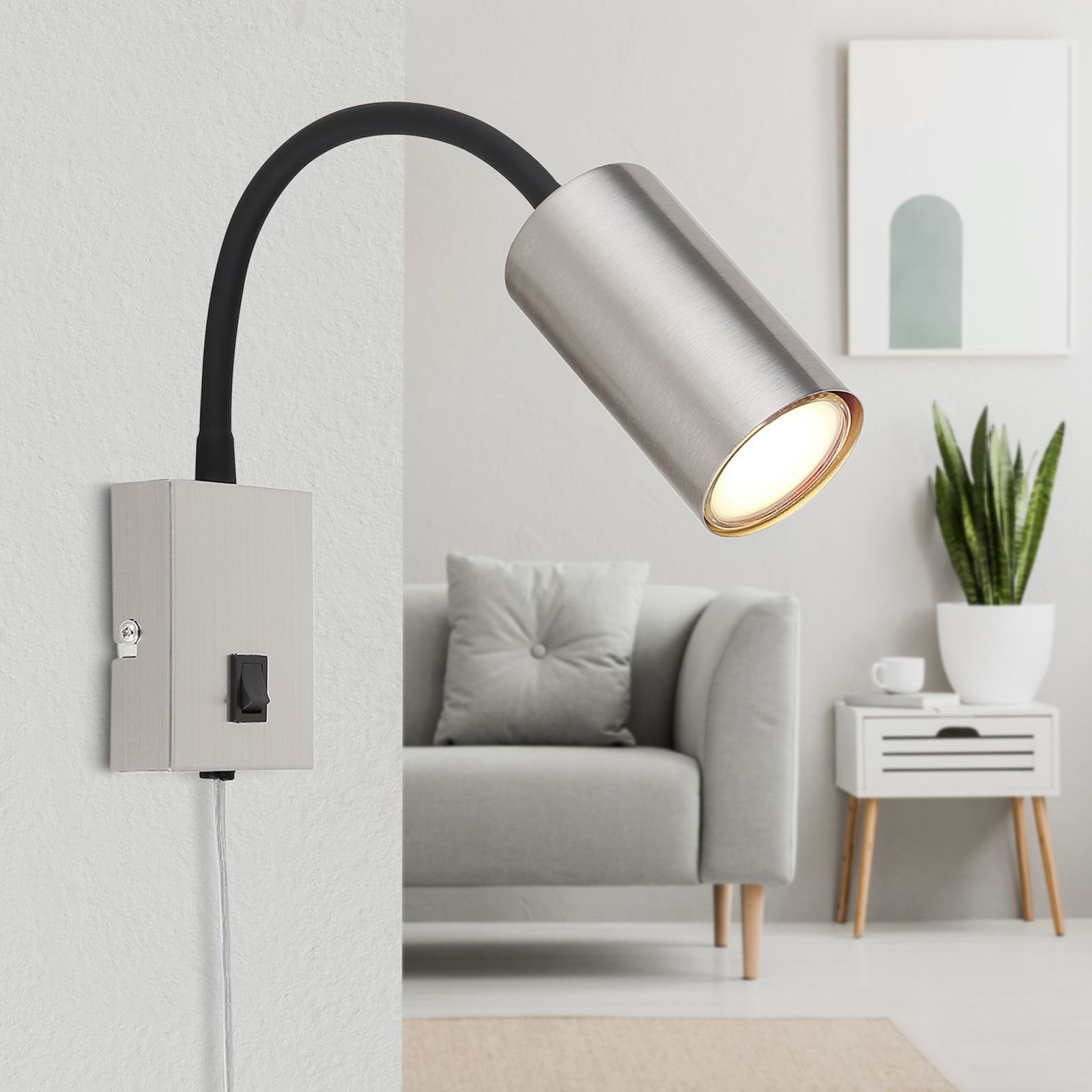 GLOBO LIGHTING Wandleuchte Wandleuchte Innen Wandlampe mit Schalter Wohnzimmer Schlafzimmer